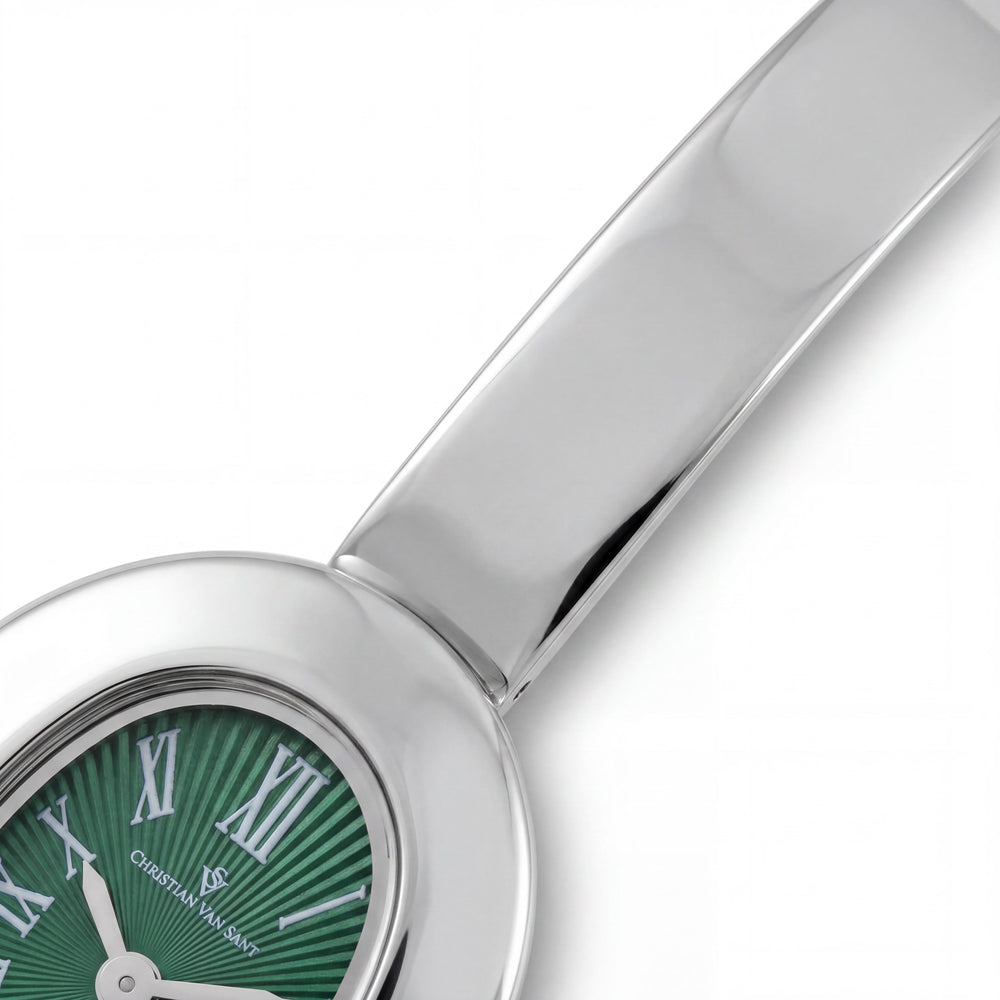 Reloj Christian Van Sant Anora CV4332 para mujer, caja de acero inoxidable verde, pulsera, cuarzo, resistente al agua