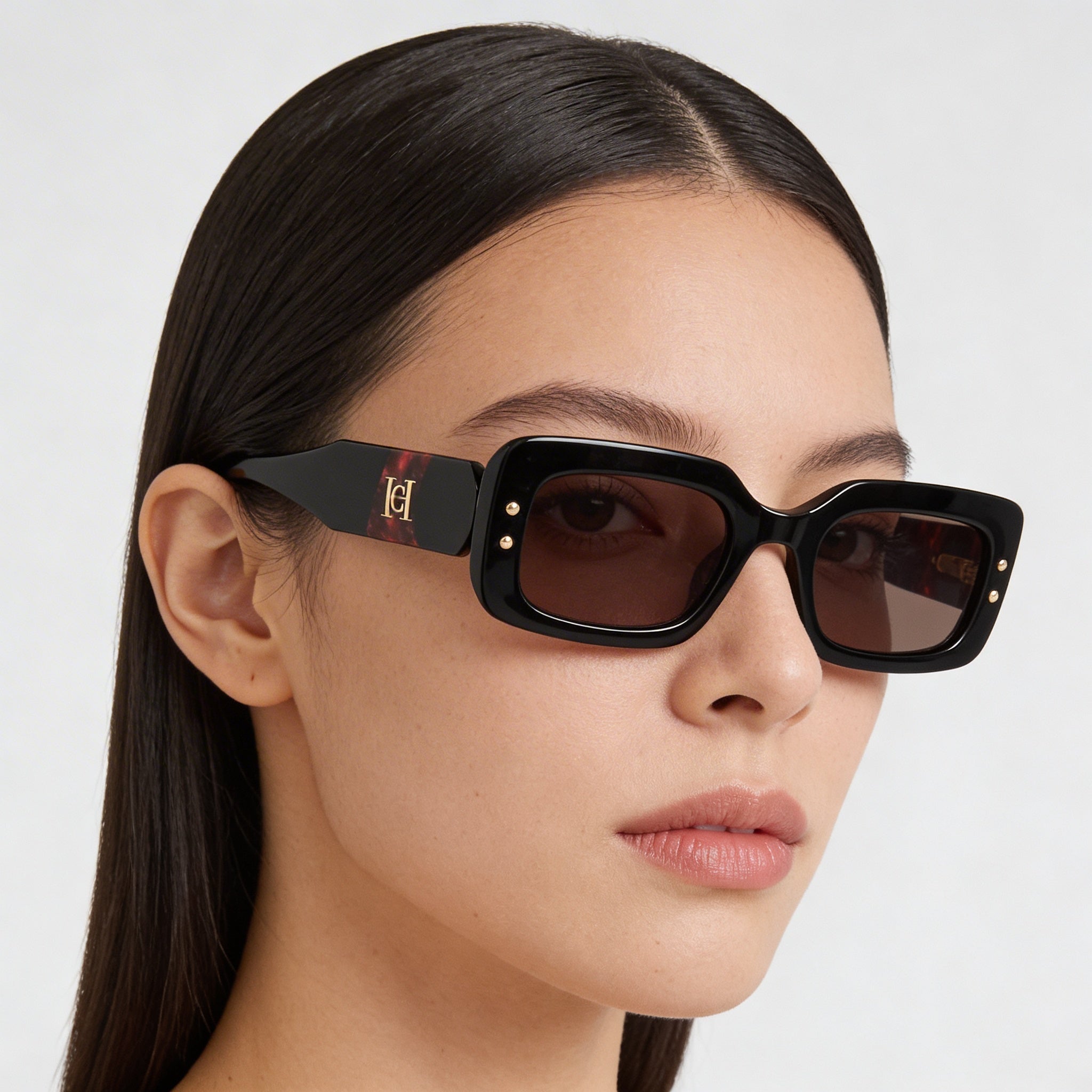 Carolina Herrera Seasonal Women's Black Burgun Plastic Frame UV Protected Sunglasses 50mm Lens Width, Photo 5