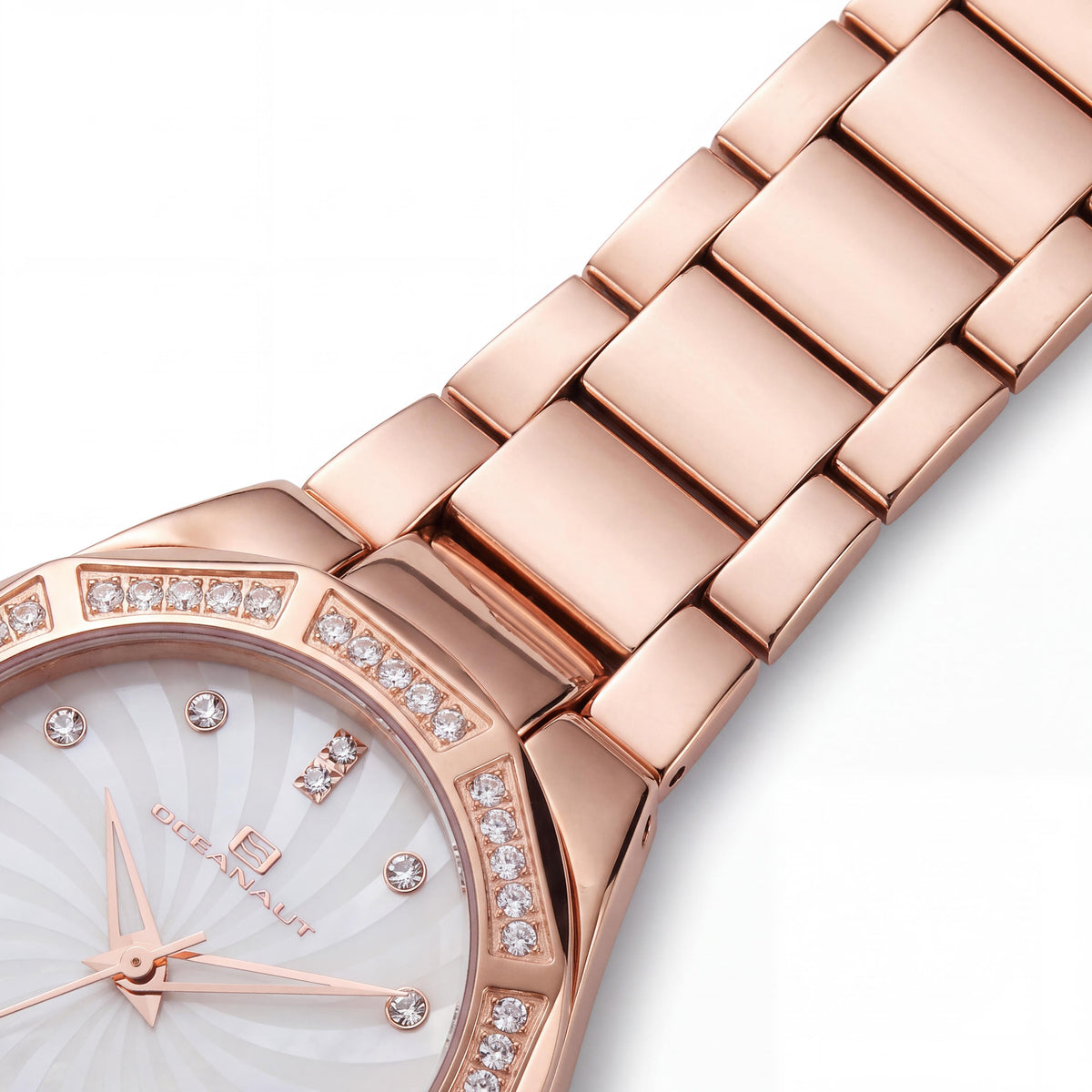 Reloj de Cuarzo Oceanaut para Mujer, Esfera de Nácar Blanco, Bisel, Esfera y Marcadores con Cristales, Photo 3