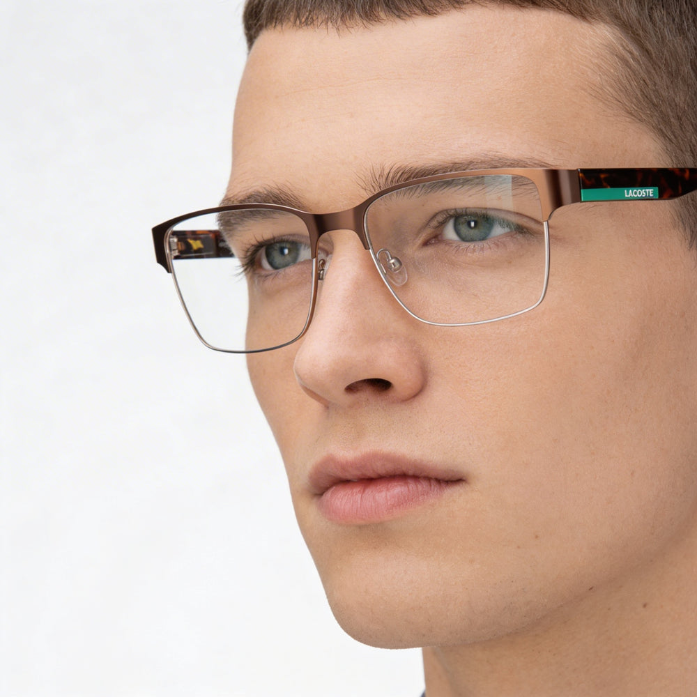 Gafas Lacoste Modern L2286 unisex de propionato, color marrón mate, 53 mm