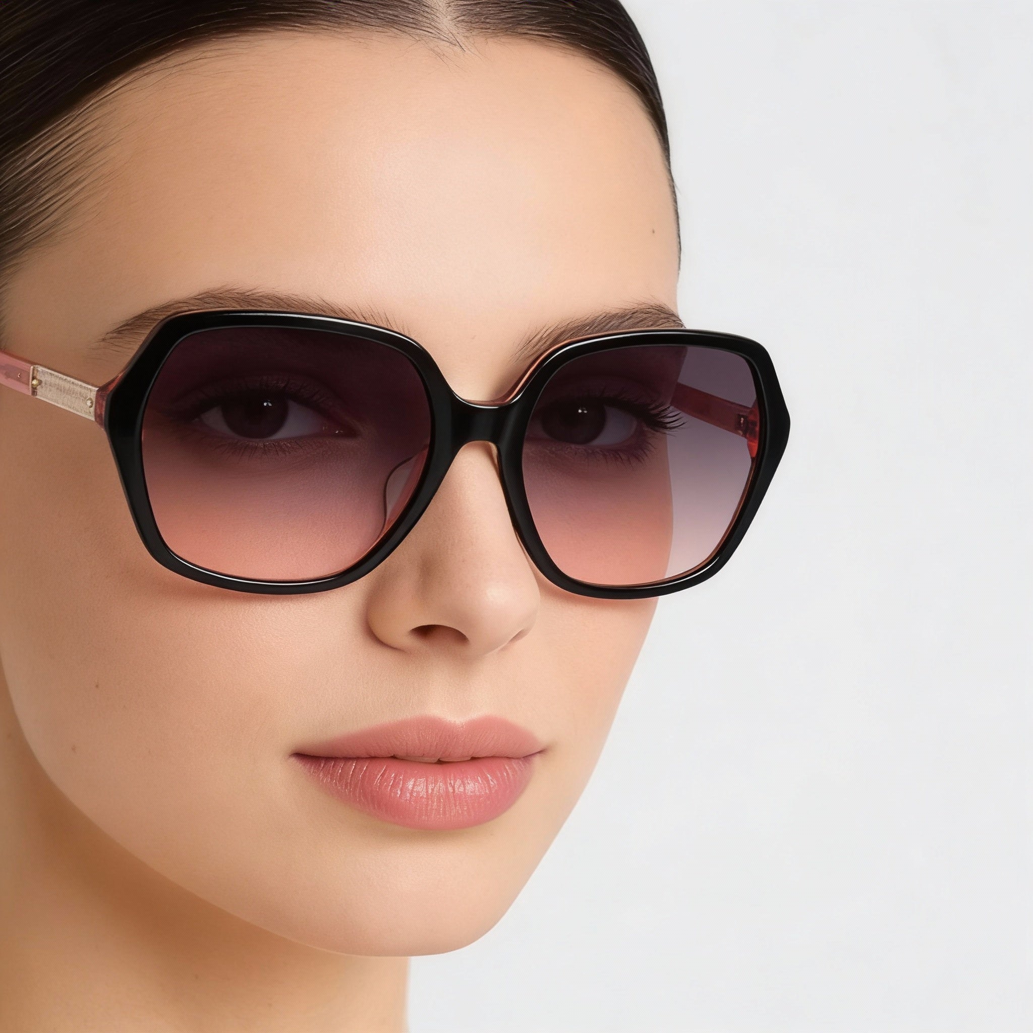 Gafas de sol Kate Spade New York Contemporary para mujer, montura de acetato, color negro, rosa y gris, protección UV, 57 mm, Photo 3
