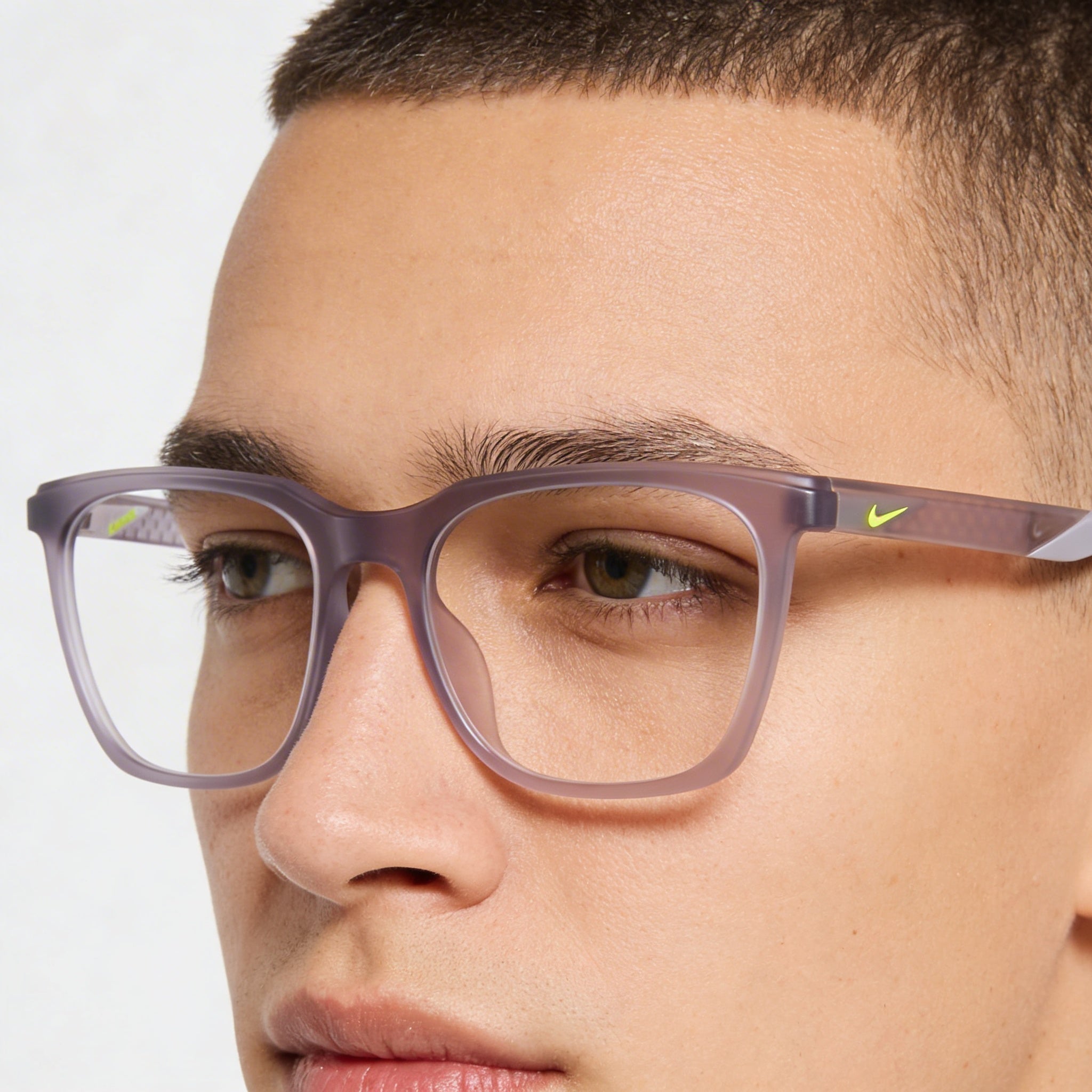 Nike Classic Unisex Eyewear with Injected Frame in Matte Wolf Grey, Polycarbonate Lenses, 53mm Lens Width, Photo 4