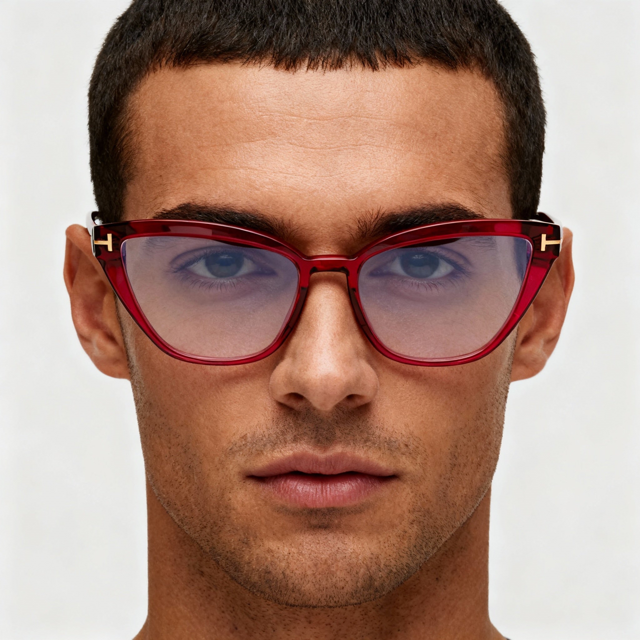 Tom Ford Men's Ft5825-b Eyeglasses, Shiny Fuchsia Plastic Frame, Polarized Lenses 55-16-140mm, Photo 3