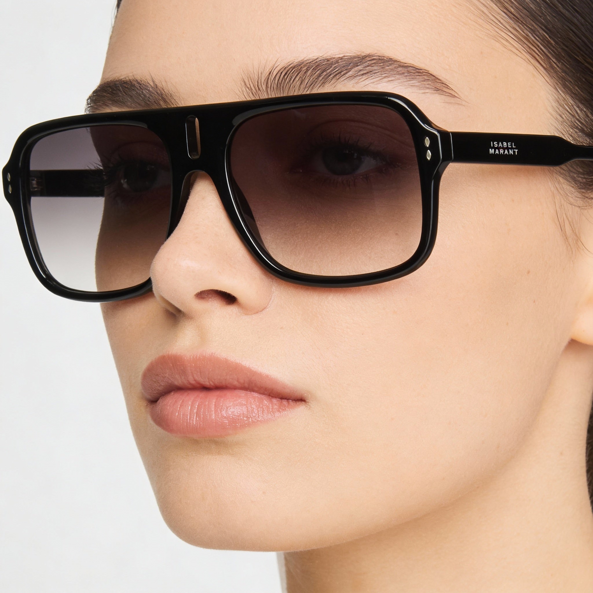 Isabel Marant Im 0125/s Women's Black Acetate Frame Rectangular Casual Non-Polarized Polycarbonate Lens Sunglasses 7-1-4, Photo 3