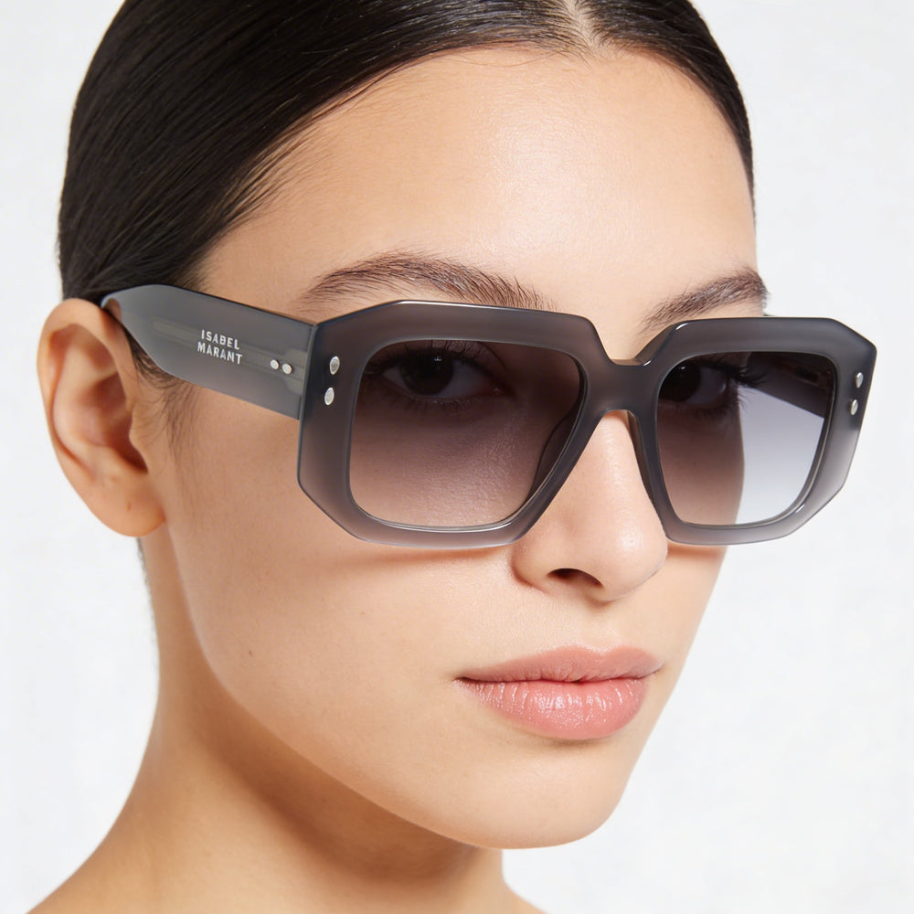 Gafas de sol Isabel Marant de acetato maxi patilla rectangular gris con protección UV para mujer 53mm