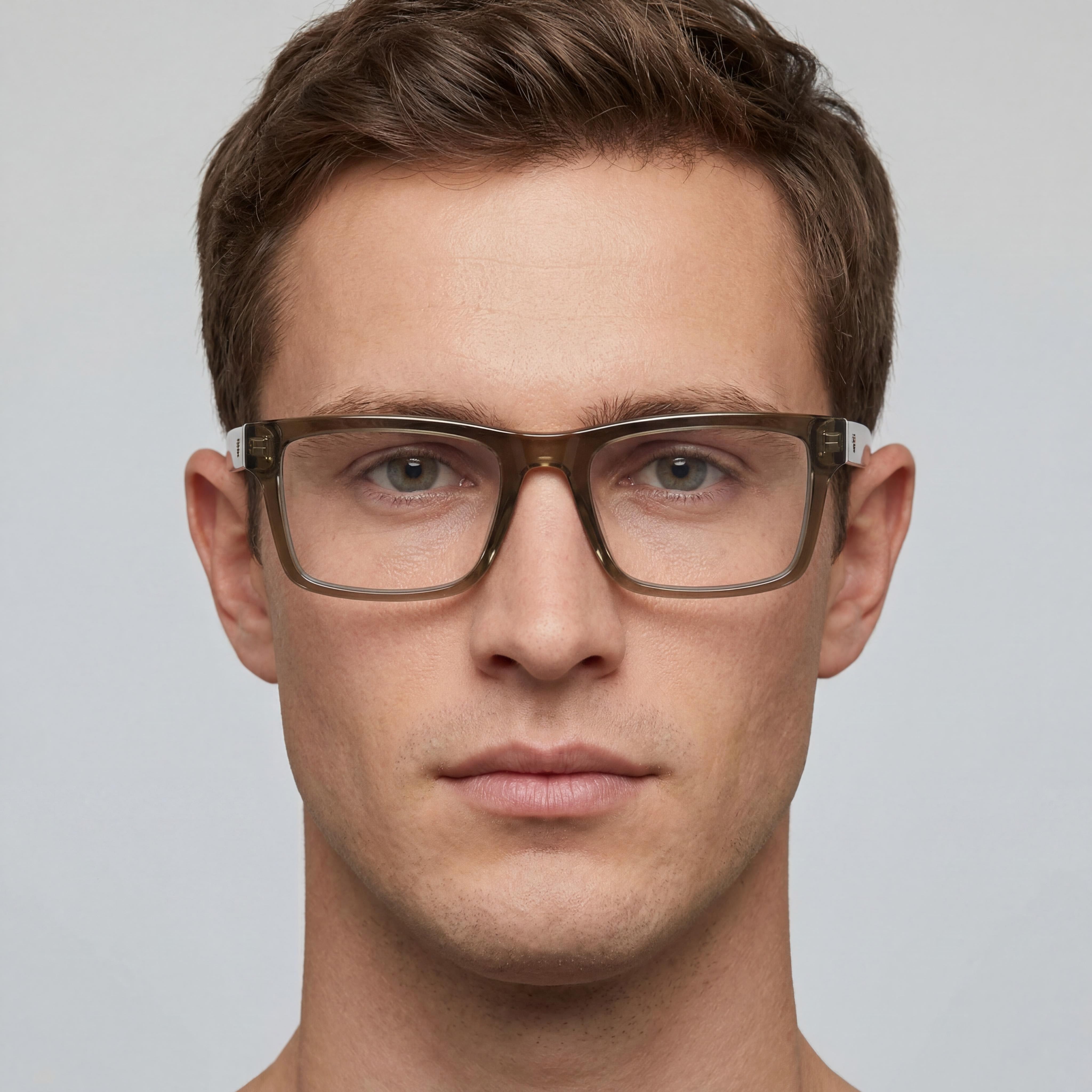 Emporio Armani Ea3254 Men's Rectangular Plastic Eyeglasses Shiny Transparent Grey 54mm, Photo 5