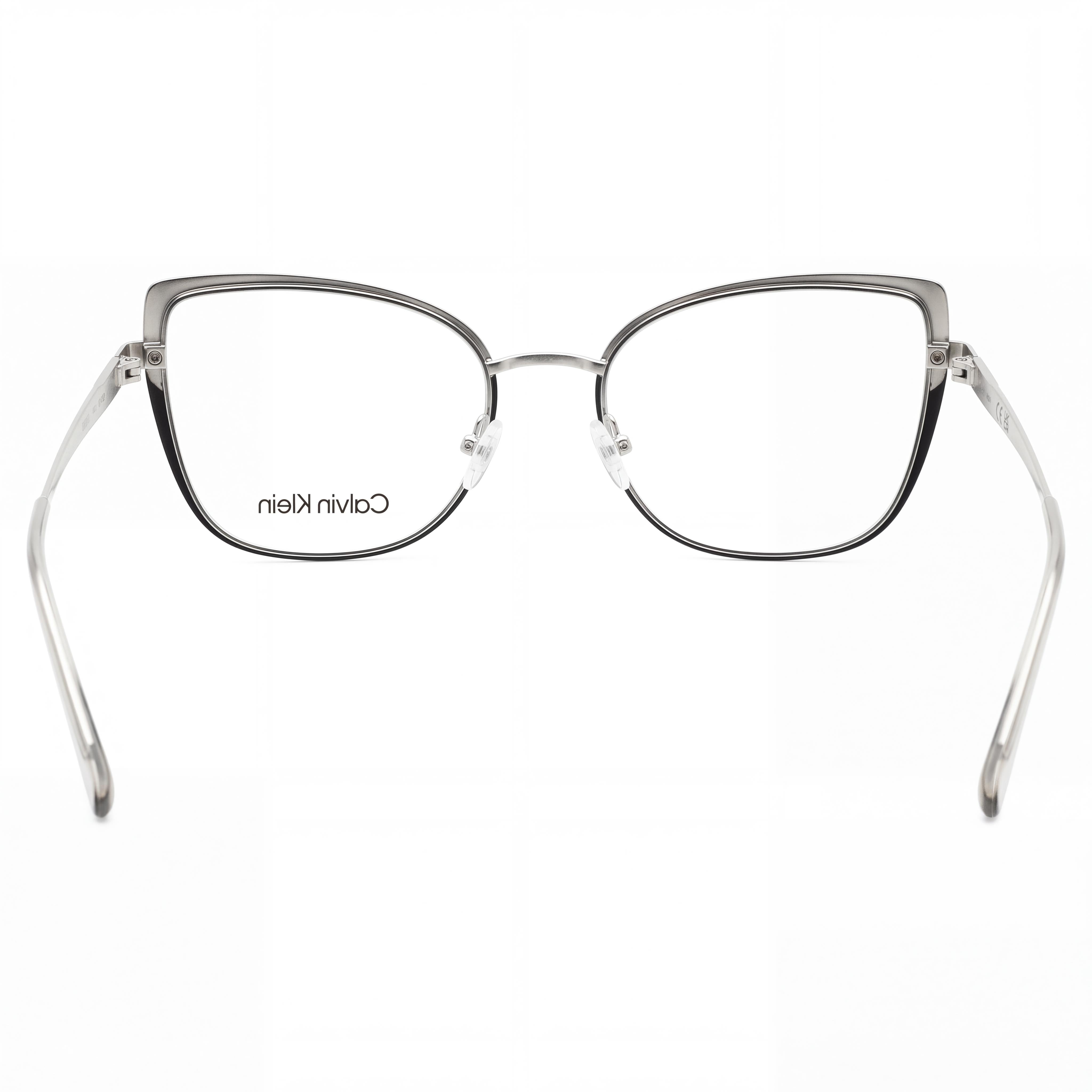 Calvin Klein Ck22101 Unisex Eyeglasses featuring a Black Silver Metal Cat Eye Frame with 54mm Lens Width, Photo 3