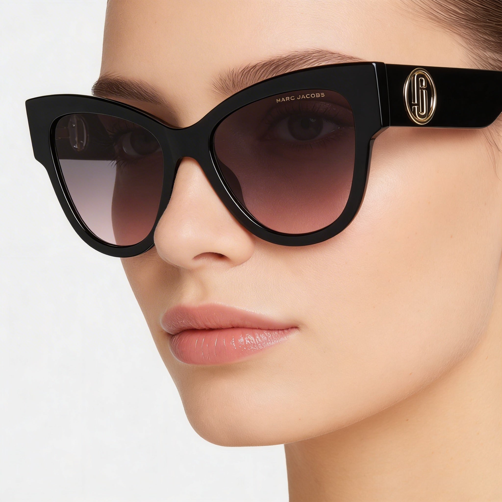 Marc Jacobs Signature Women's Black Grey Acetate Eyeglasses with UV Protection & RX-Able Lenses 53mm, Photo 4