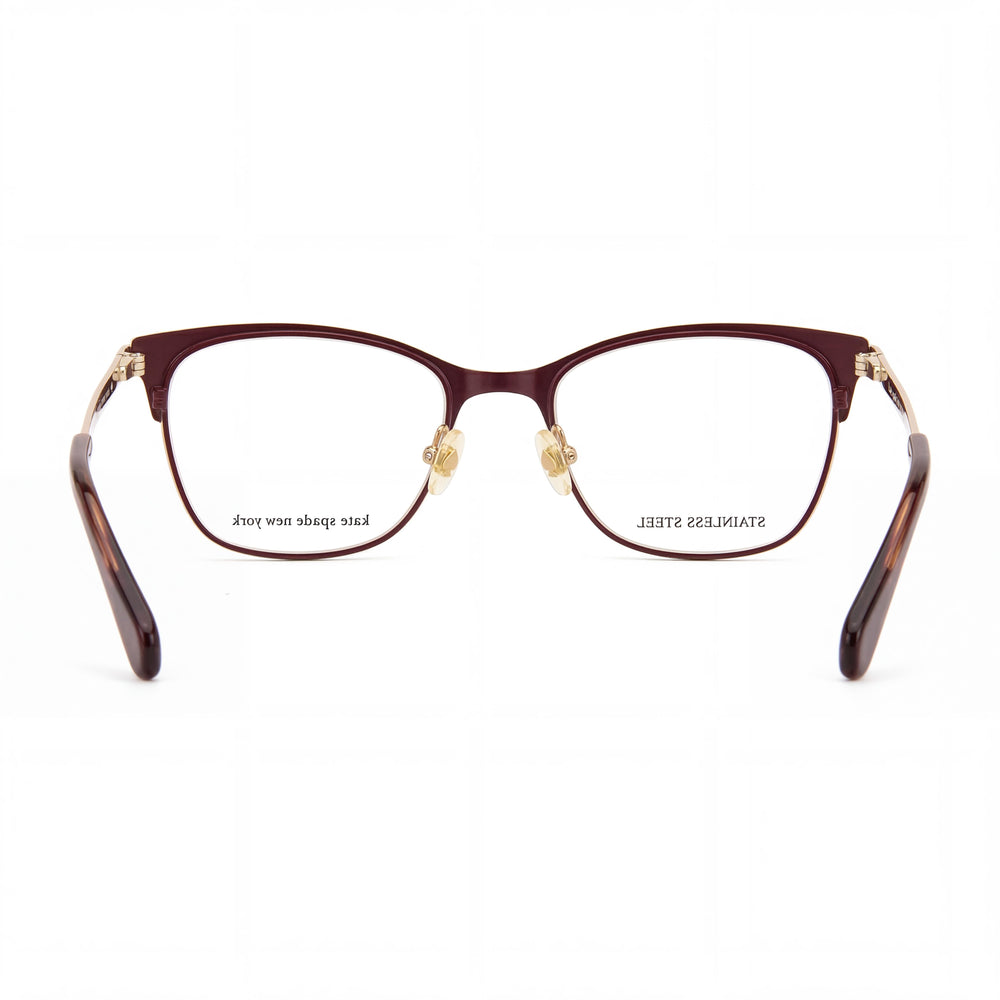 Kate Spade New York Women's Burgundy Metal Rectangular Eyeglasses with Burgundy Lenses 50-17-140