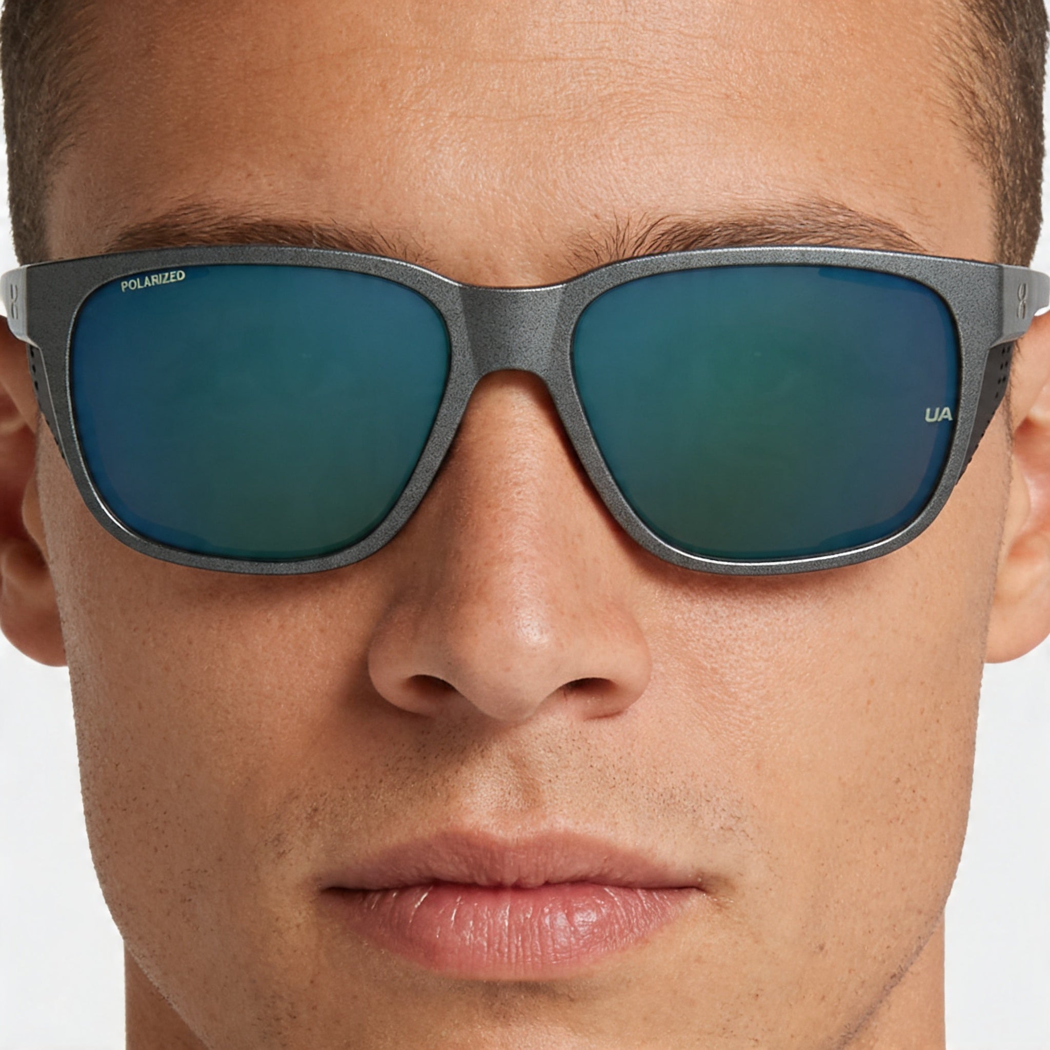 Under Armour Comtemporary Men's Polarized UV Protection Sunglasses, Metalized Grey Green, 58mm, Photo 4