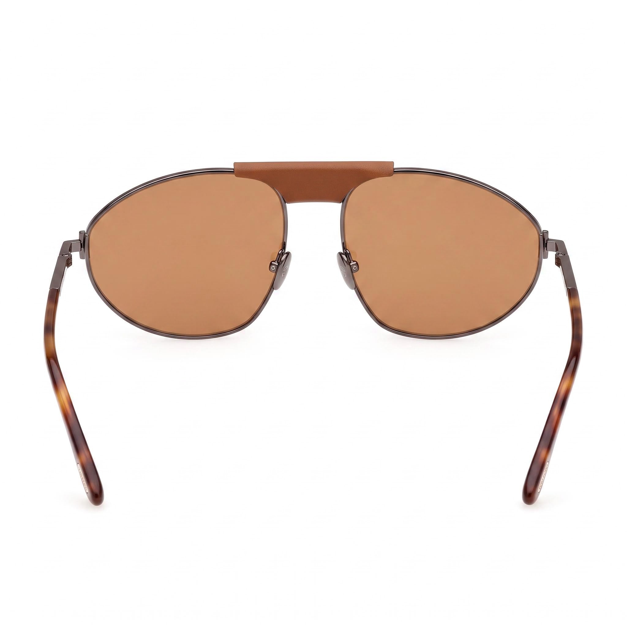 Tom Ford Ken Ft 1095 Men's Metal Sunglasses, Brown Shiny Ruthenium Frame, Brown Lenses, Size 60-16-140, Photo 4
