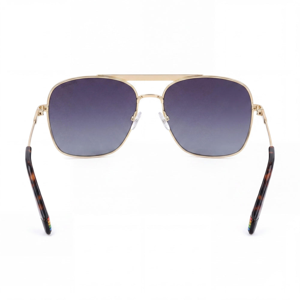 Gafas Polaroid Modern para mujer, de acero inoxidable, mate, negro, dorado y gris, con protección UV 400, talla 59-16-145