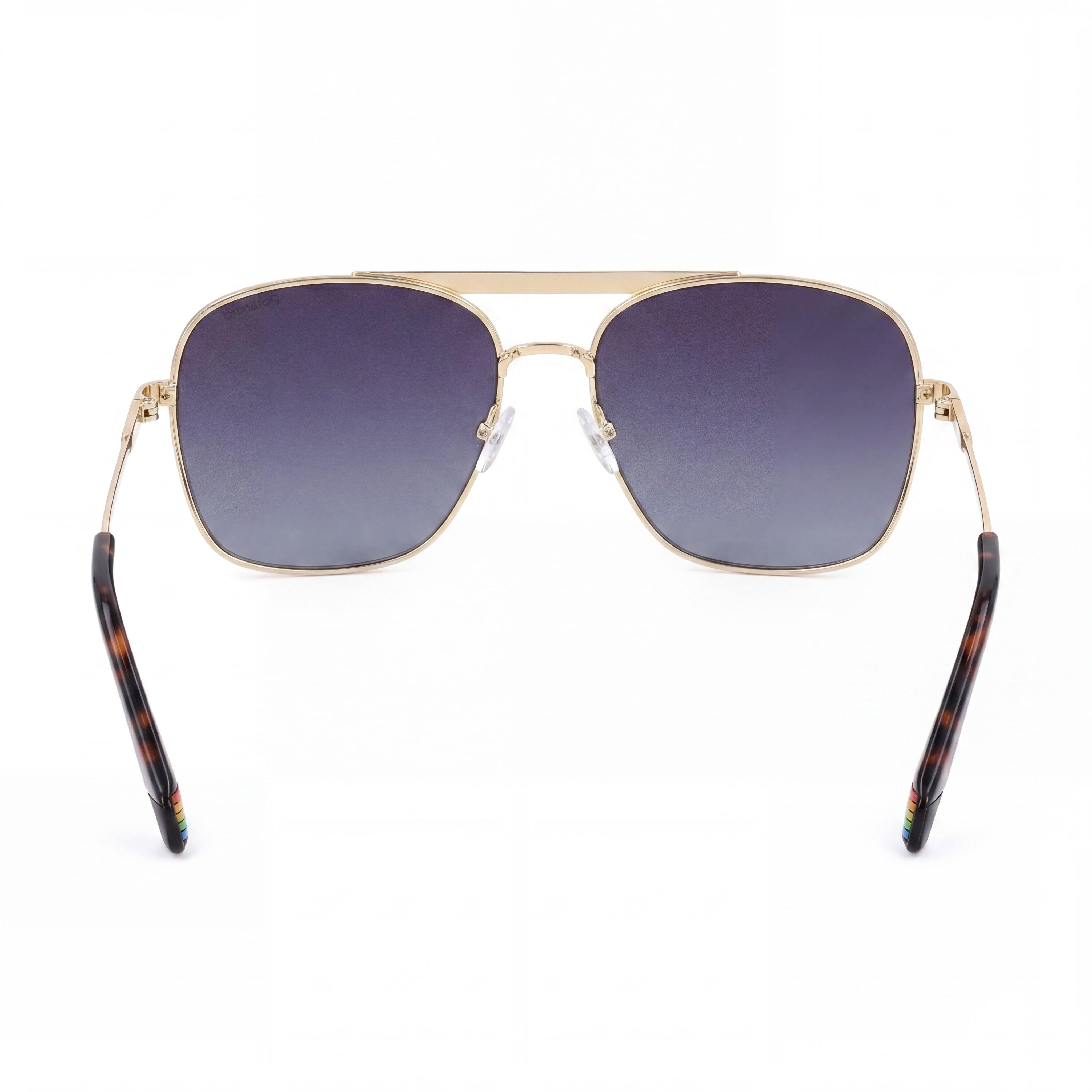 Gafas Polaroid Modern para mujer, de acero inoxidable, mate, negro, dorado y gris, con protección UV 400, talla 59-16-145, Photo 3