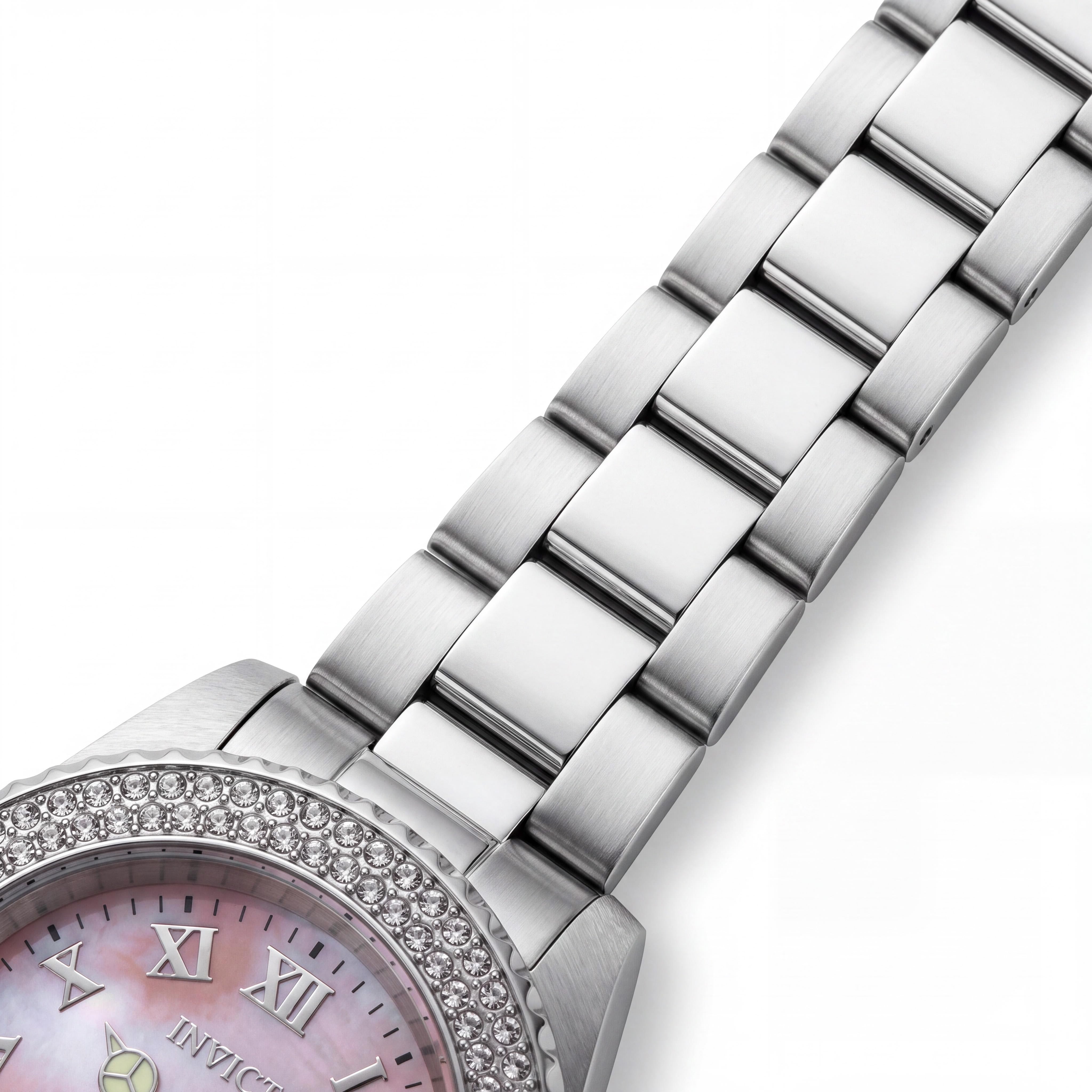 Invicta Angel 19874 Reloj de pulsera de acero inoxidable plateado para mujer con esfera de nácar resistente al agua 40 mm, Photo 2