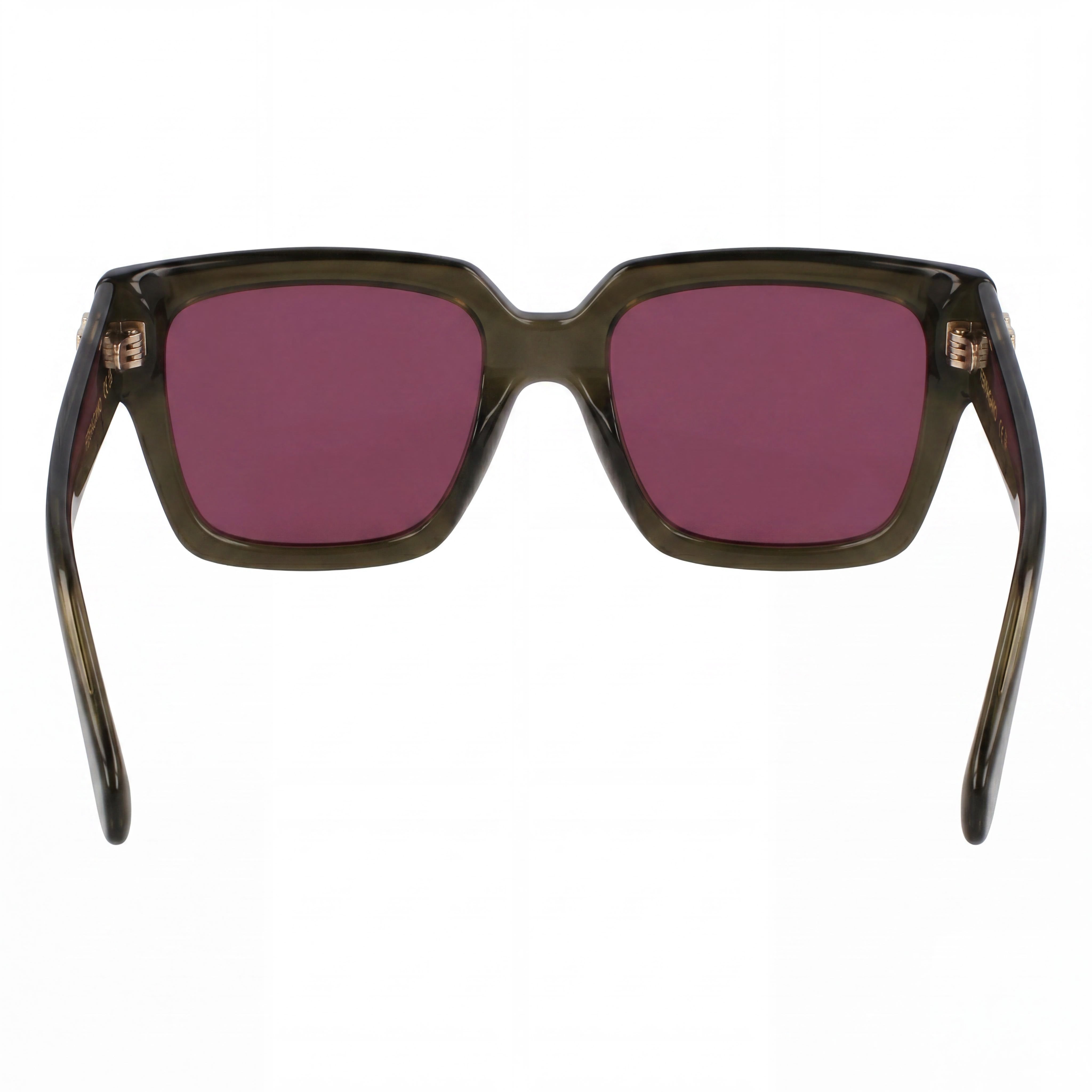 Ferragamo Sf2014s Women’s Acetate Non- Sunglasses, Transparent Khaki Frame with Purple Lenses, Photo 4
