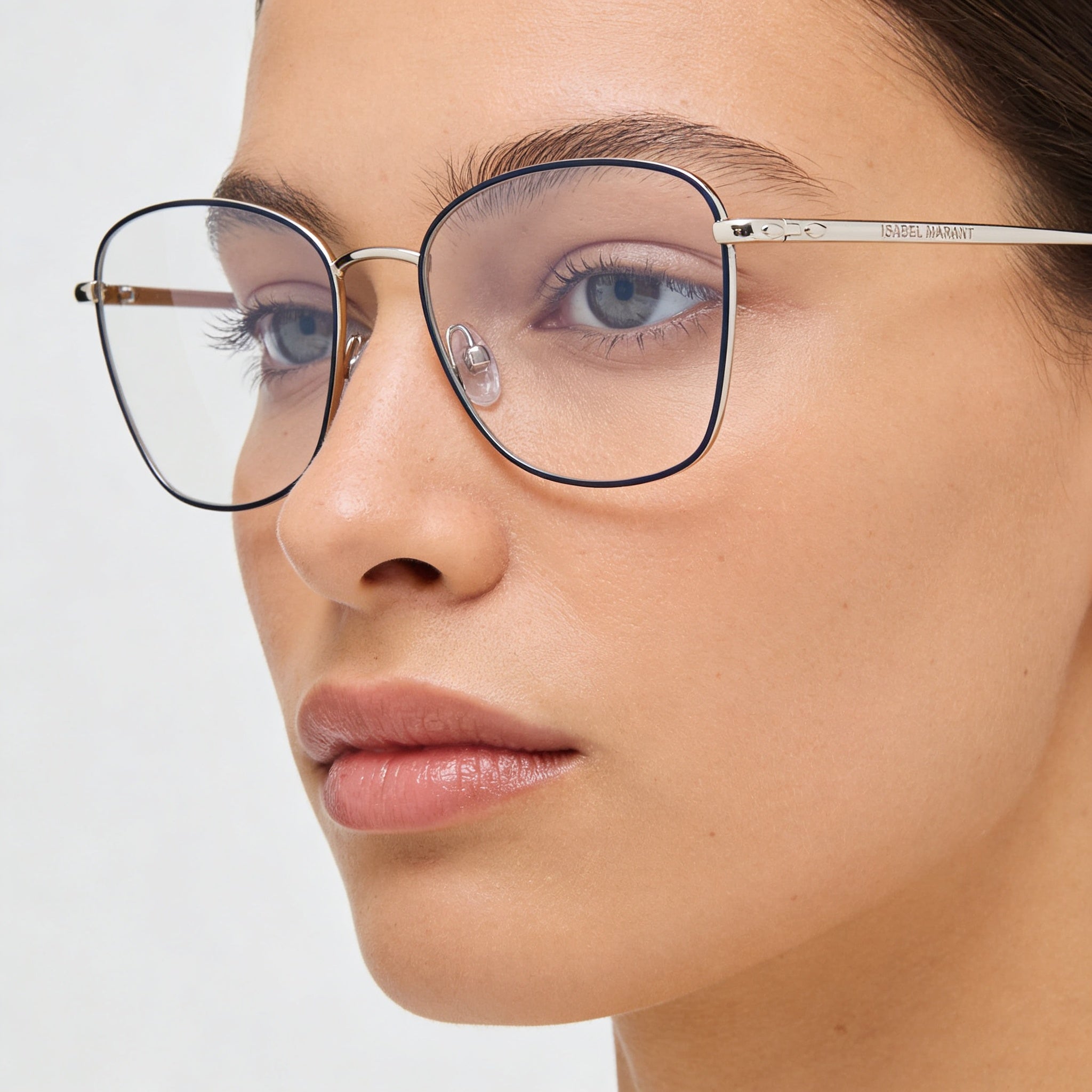 Isabel Marant Modern Unisex Eyewear with Blue Silver Frame and Alloy Steel Construction, 54mm Lens Width, Photo 4