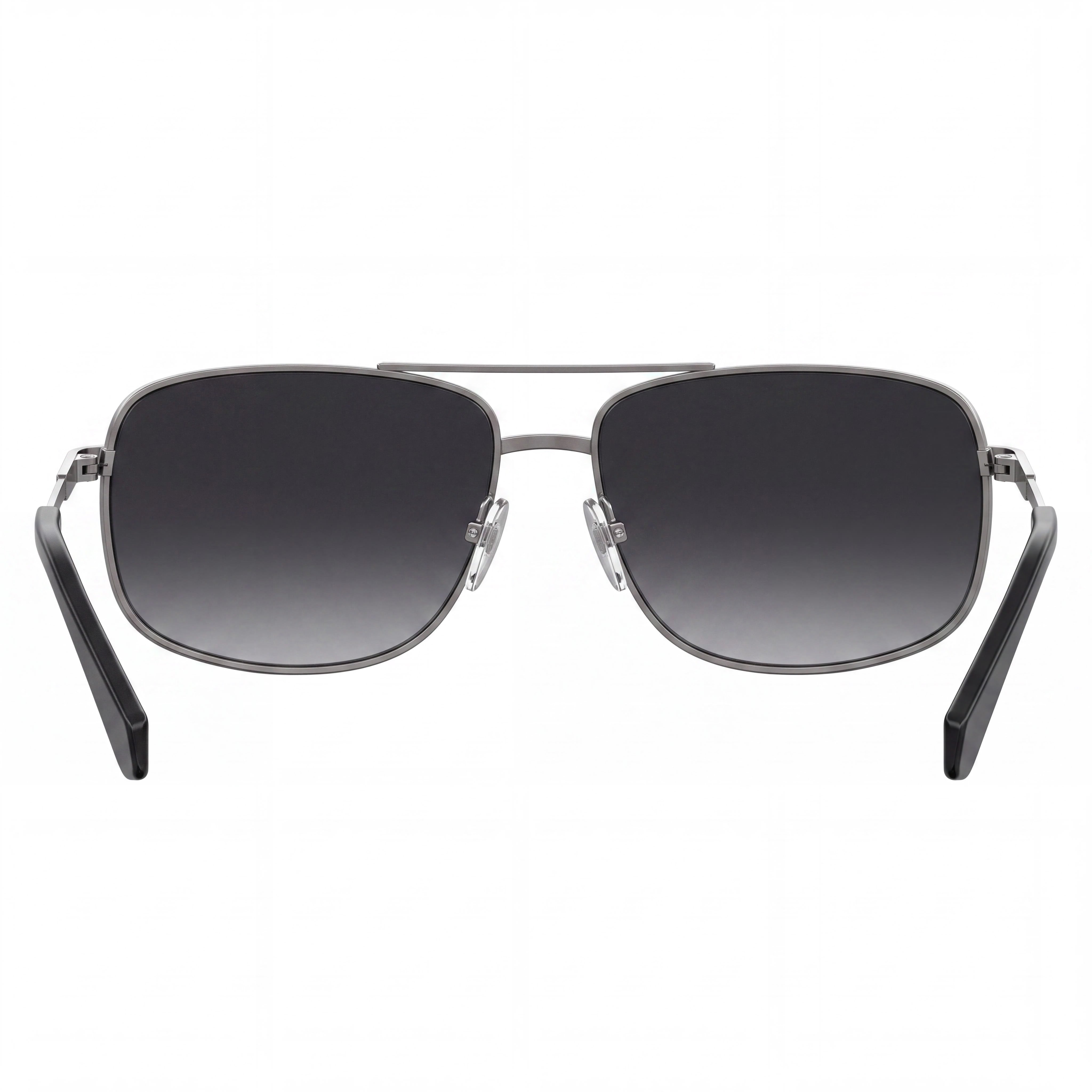 Polaroid Men's Rectangular Polarized Stainless Steel Sunglasses, Semi Matte Ruthenium Frame, Gray Lens 63mm, Photo 3
