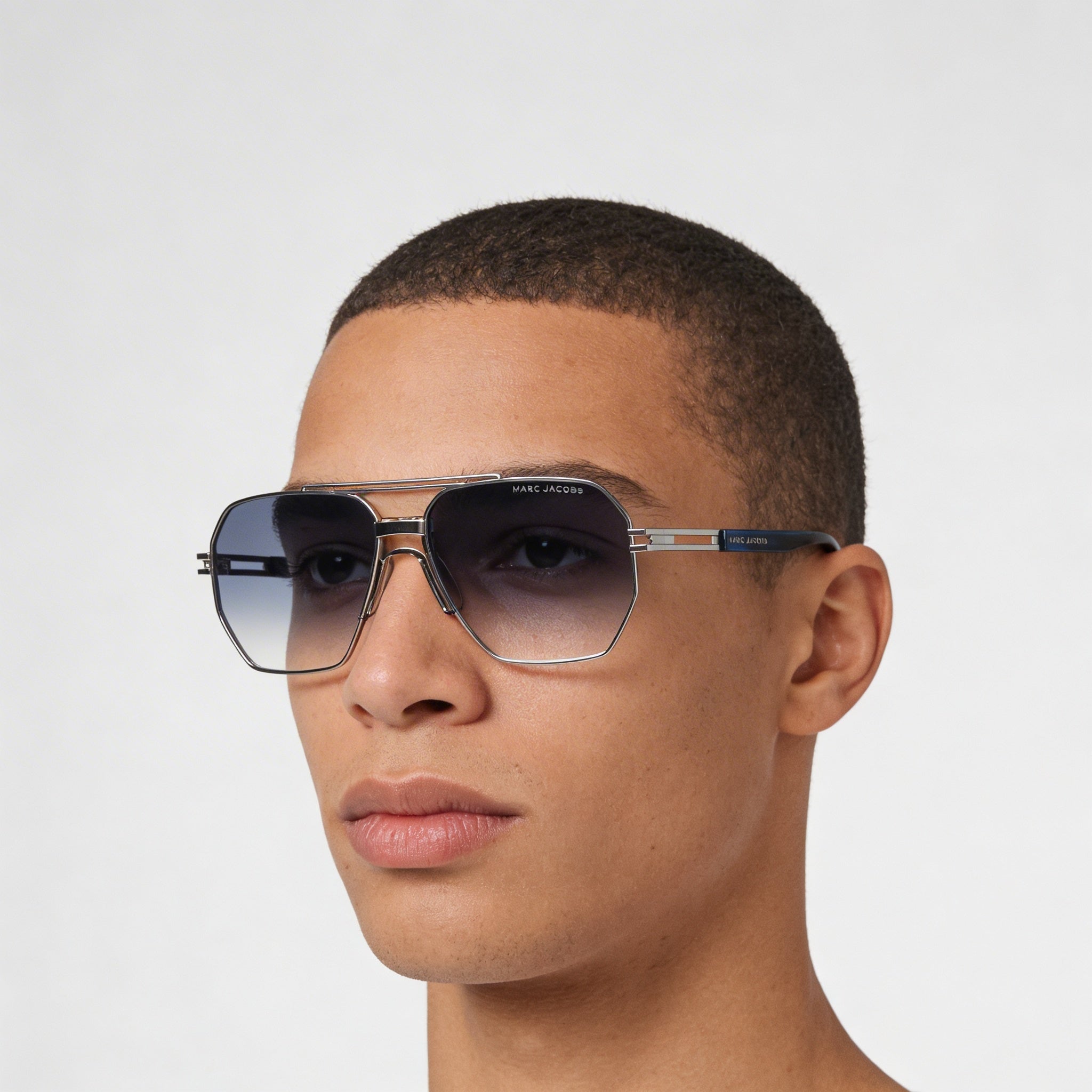 Marc Jacobs Casual Men's Metal Palladium Blue Frame Dark Blue Shaded Non-Polarized Sunglasses 60mm, Photo 5