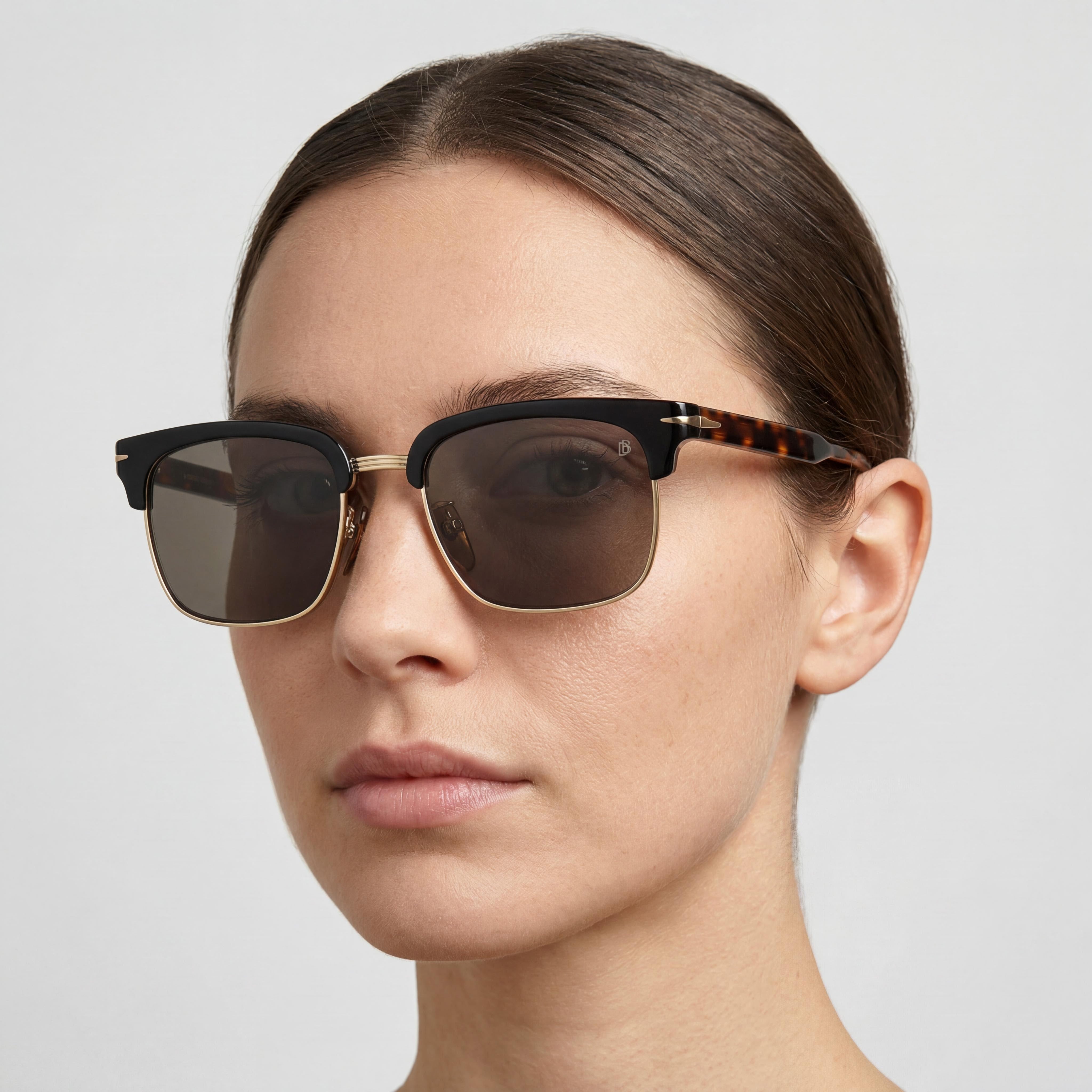 David Beckham Db 1119/G/S para mujer, acero inoxidable, negro, Habana, oro, lente con protección UV 55 mm, puente 19 mm, patilla 145 mm, Photo 5