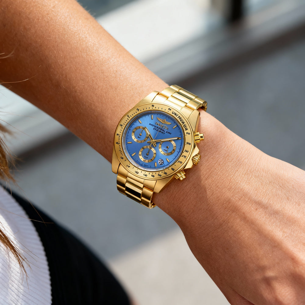 Reloj Invicta para mujer, cronógrafo de cuarzo, acero inoxidable en tono dorado, 39,5 mm