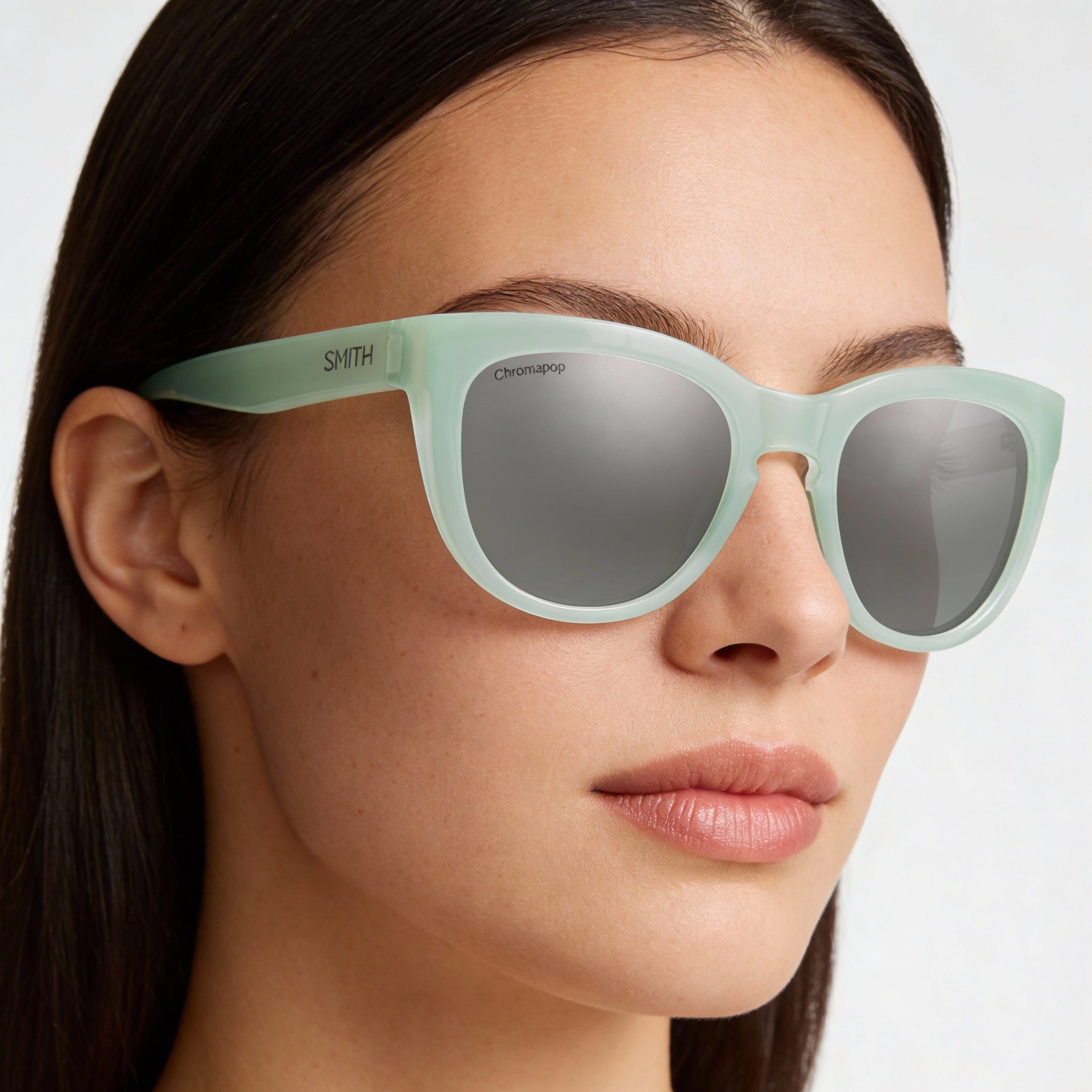 Gafas de sol Smith Modern Ice de fibra de carbono para mujer, lentes polarizadas Chromapop Platinum con protección UV, puente de 52 mm, Photo 3