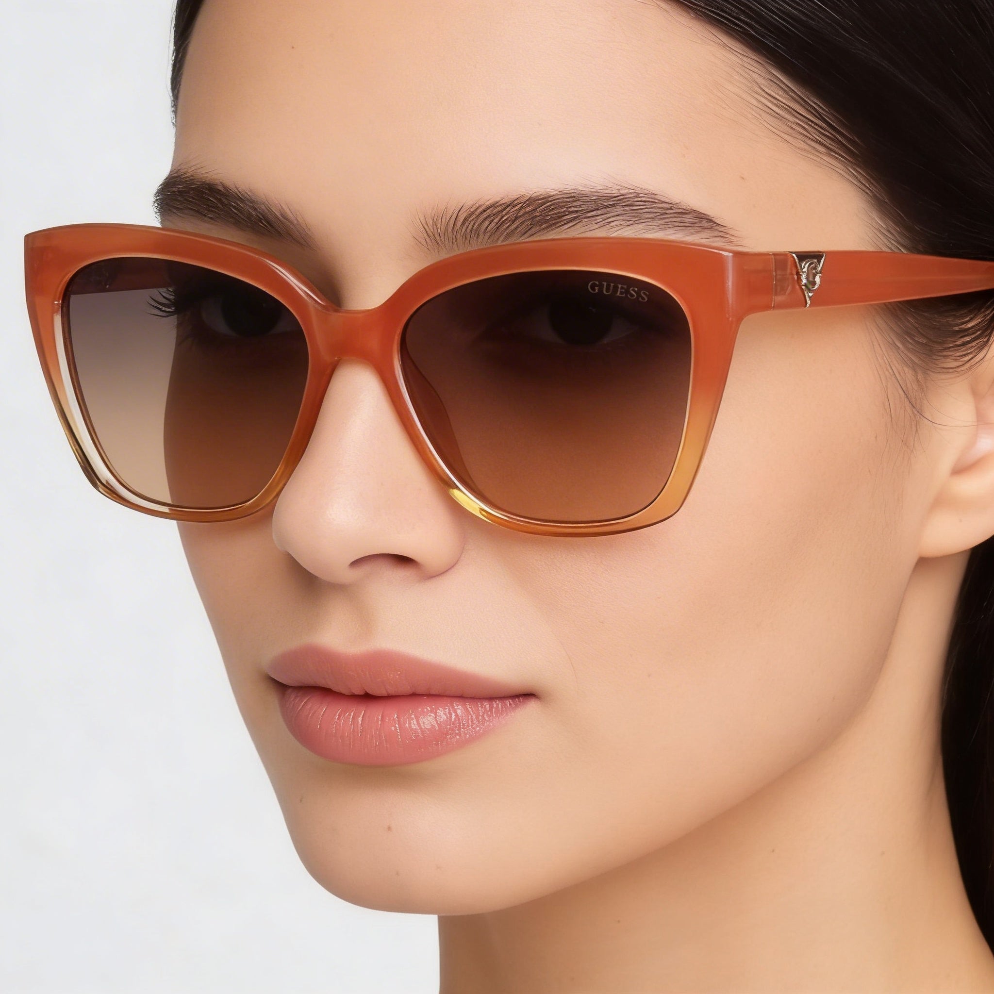 GUESS Gu7878 Gafas de sol de plástico naranja neón para mujer con lentes naranjas, protección UV, 55 mm, Photo 4