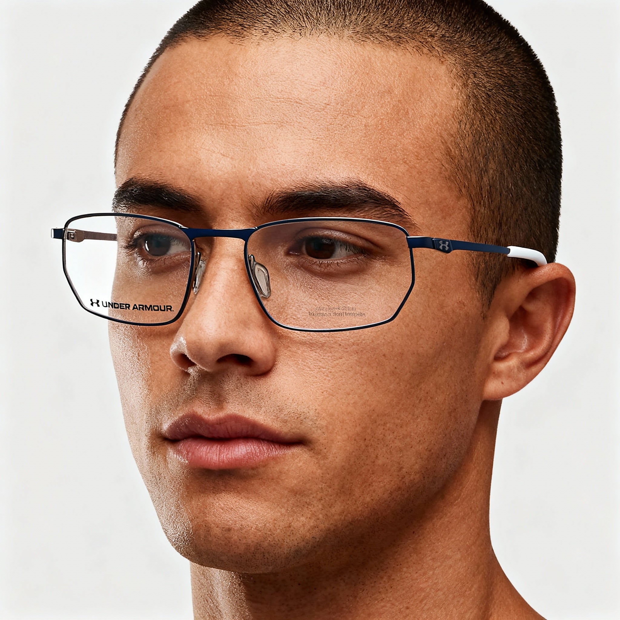 Under Armour UA 5046/G Unisex Rectangular Geometrical Alloy Steel Optical Frames, Blue, 55mm, Photo 4