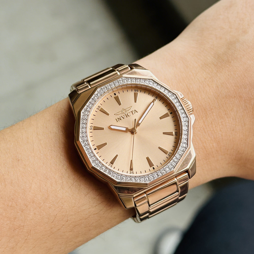 Invicta Speedway 49115 Unisex Quartz Movement Stainless Steel 34mm Rose-gold Dial Bracelet Watch