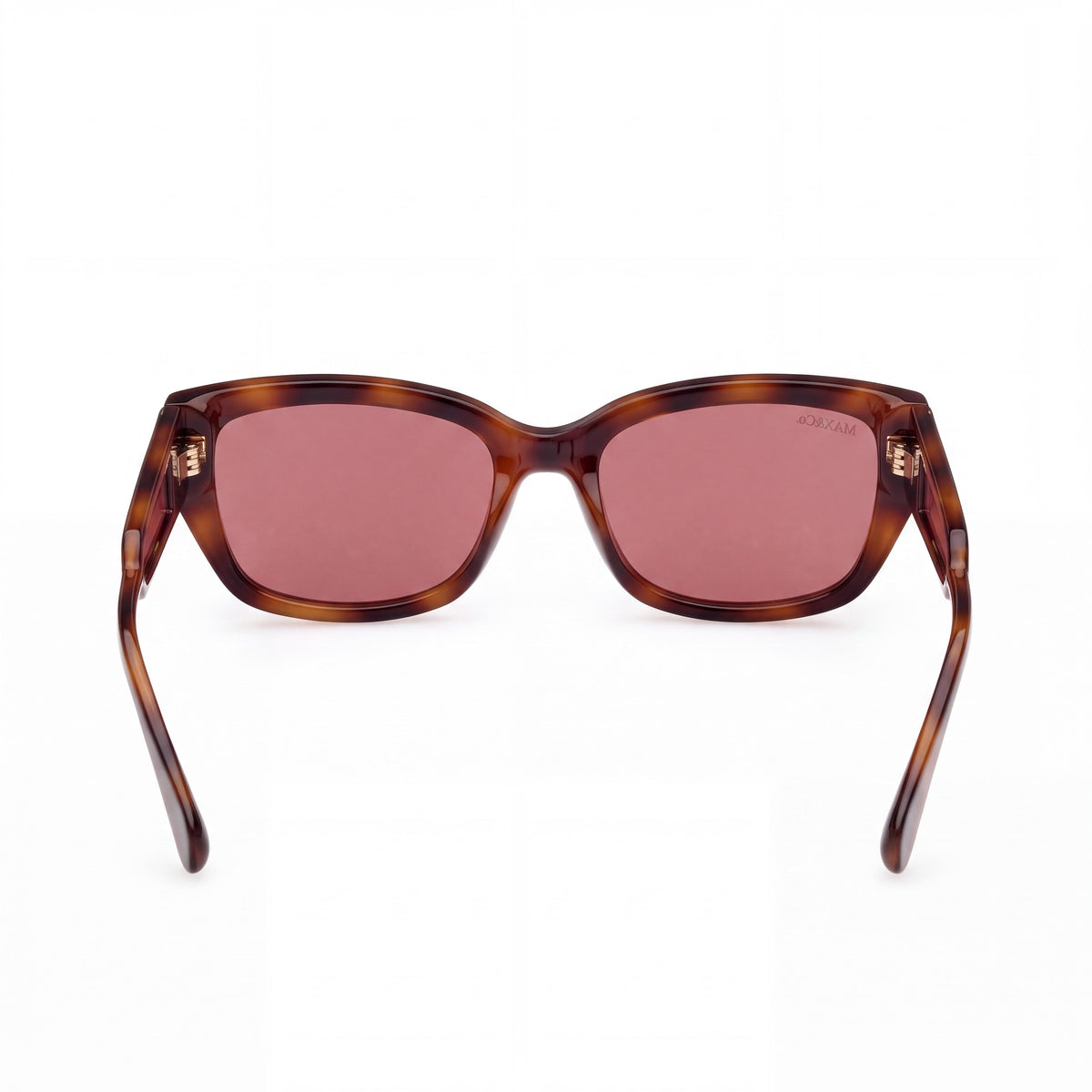 Max & Co. Gafas de sol de mujer con montura inyectada, negro brillante, lentes rojas, protección UV, 54 mm, Photo 3