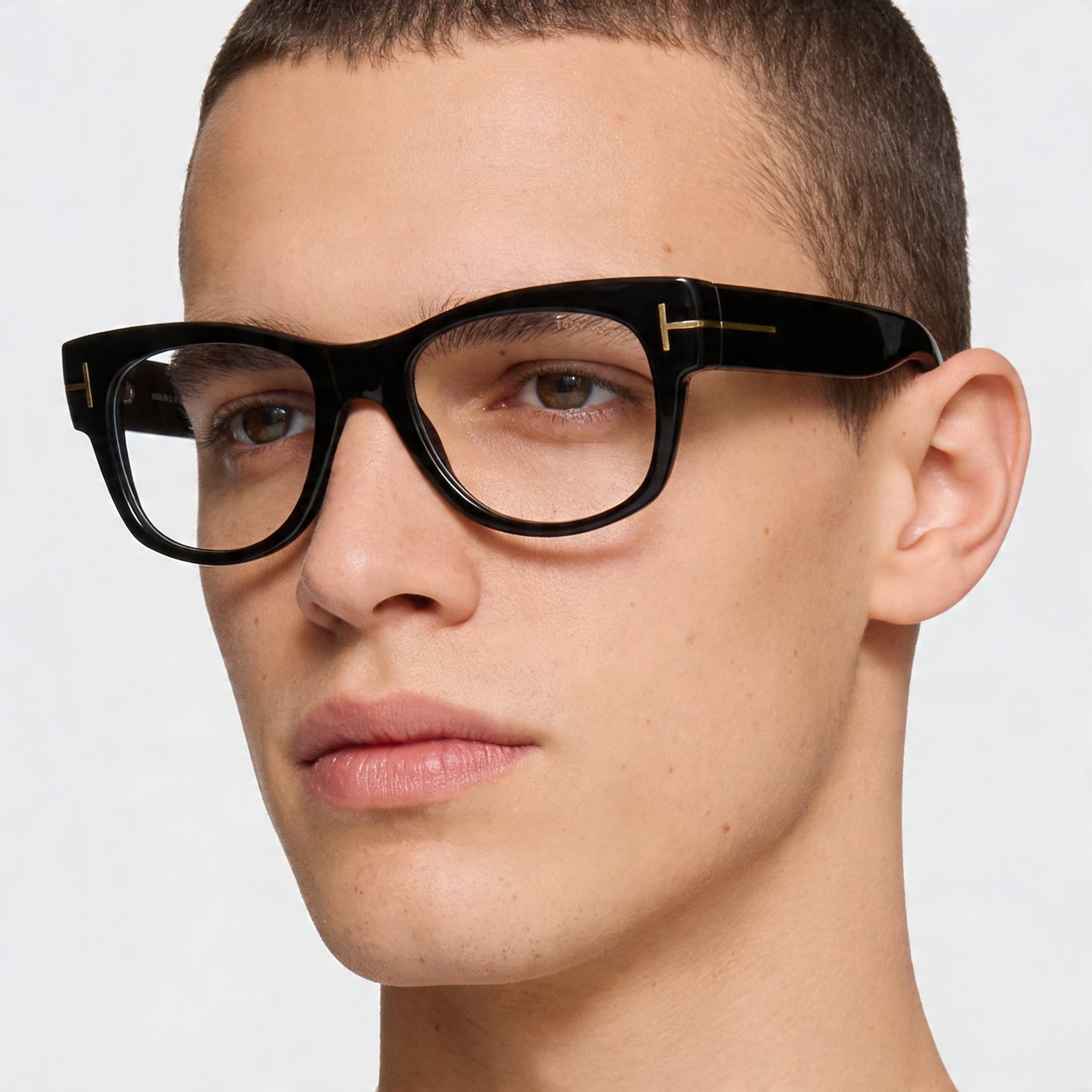 Tom Ford FT5040-B Unisex Black Acetate Square Blue Light Block Eyeglasses with 52mm Lens Width, Photo 4