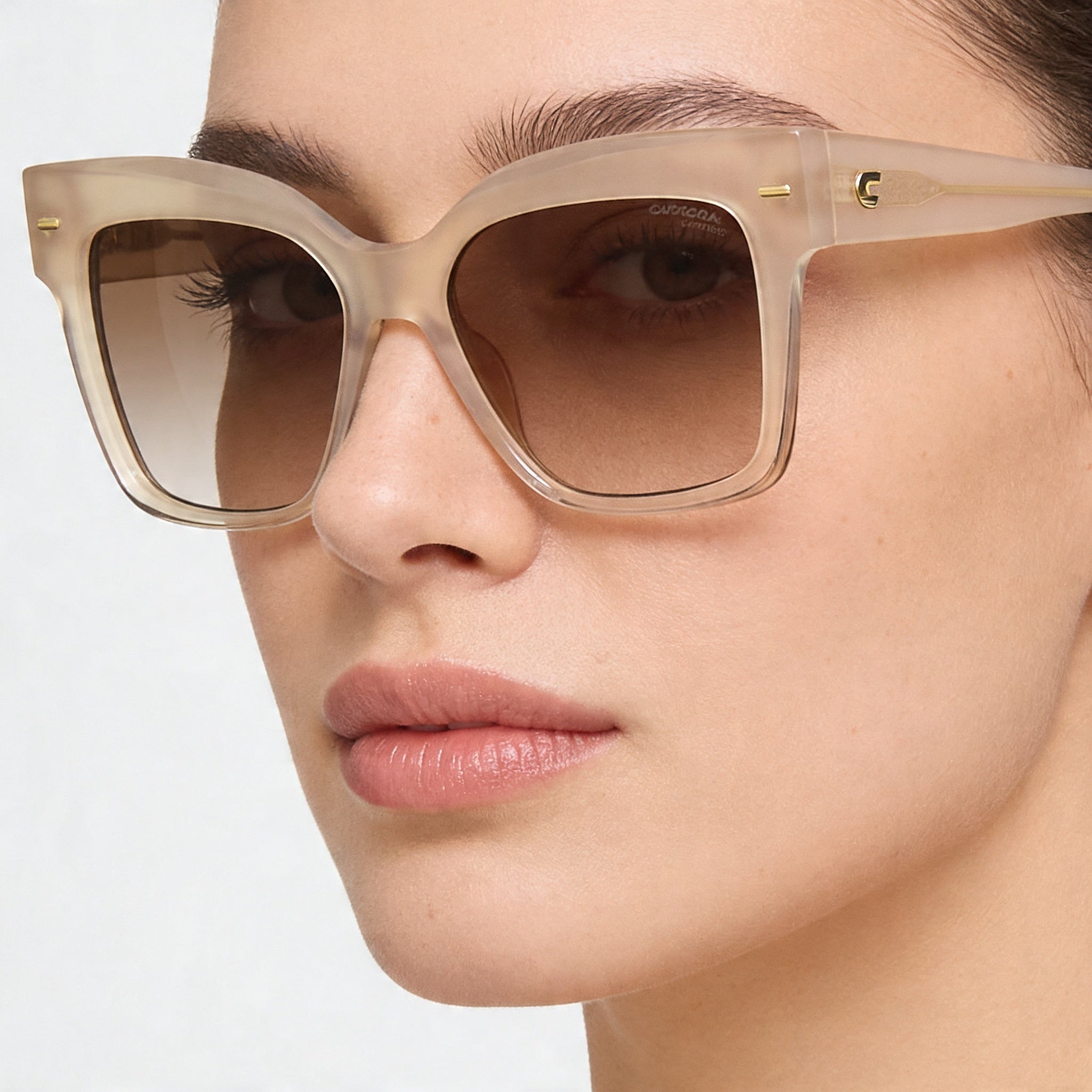 Carrera Casual Gafas de sol para mujer con montura de acetato color marfil, lentes marrones degradadas no polarizadas, lente de 54 mm, puente de 17 mm, patillas de 140 mm, Photo 5