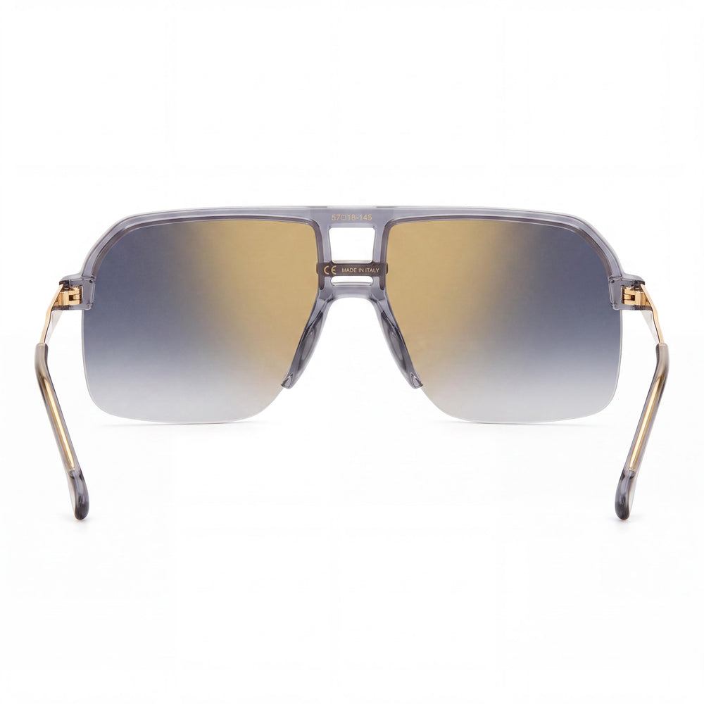 Carrera 1066/S Men's Grey Polyamide Frame Grey Shaded Gold Mirror Lenses UV Protection Sunglasses 63mm