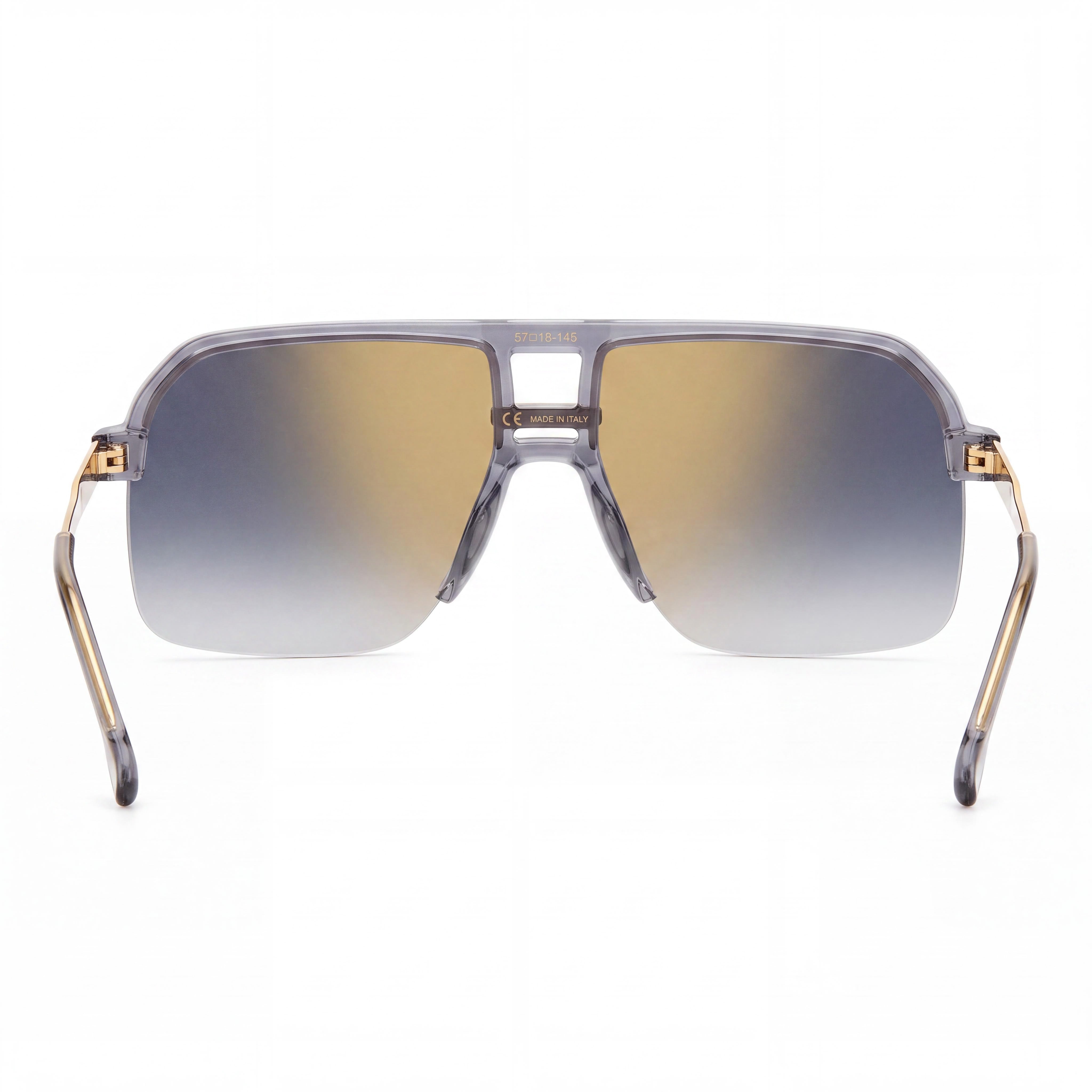 Carrera 1066/S Men's Grey Polyamide Frame Grey Shaded Gold Mirror Lenses UV Protection Sunglasses 63mm, Photo 3