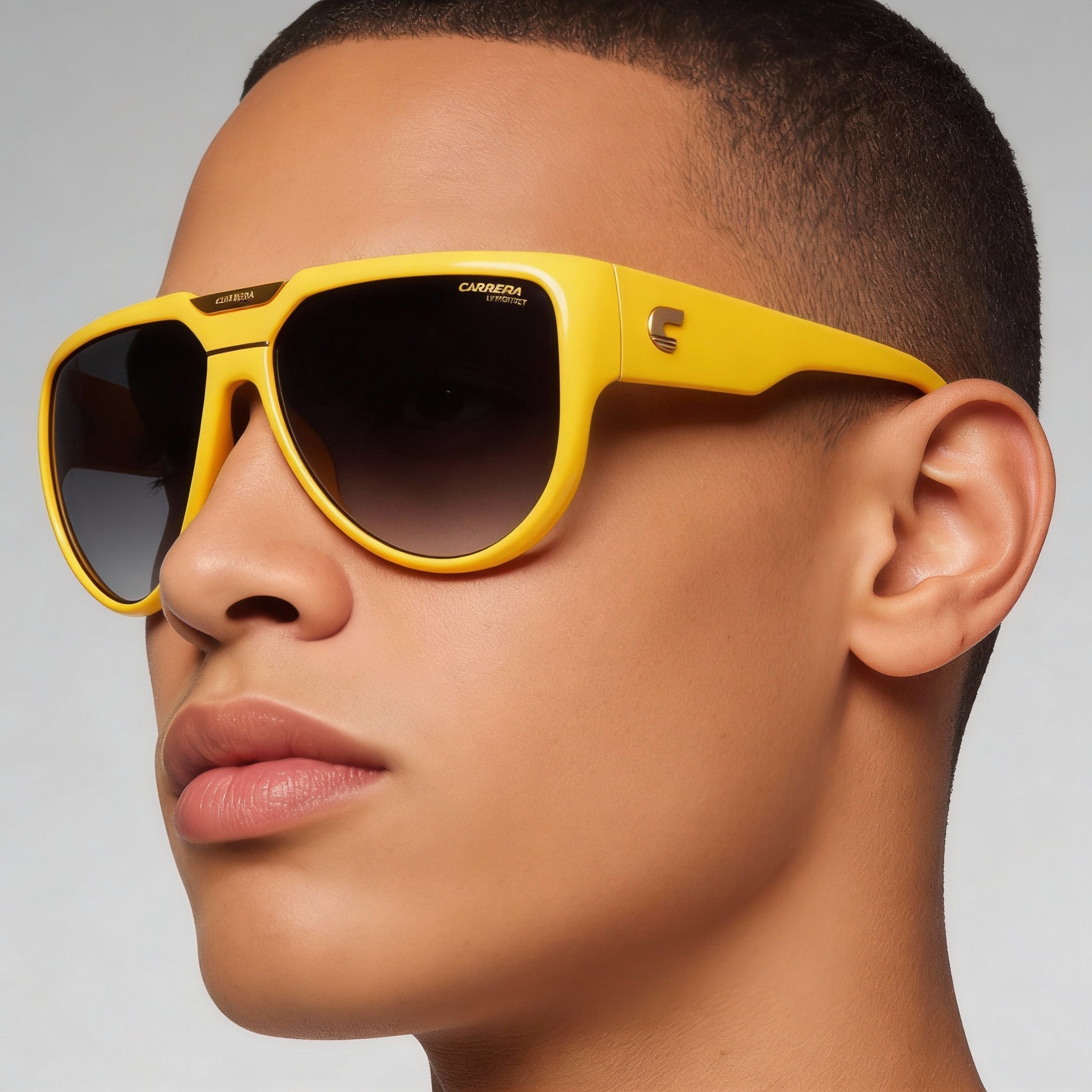 Carrera Flaglab 13 Unisex Contemporary Polyamide Yellow Dark Grey Shaded Gradient UV Protected Sunglasses 62mm, Photo 5