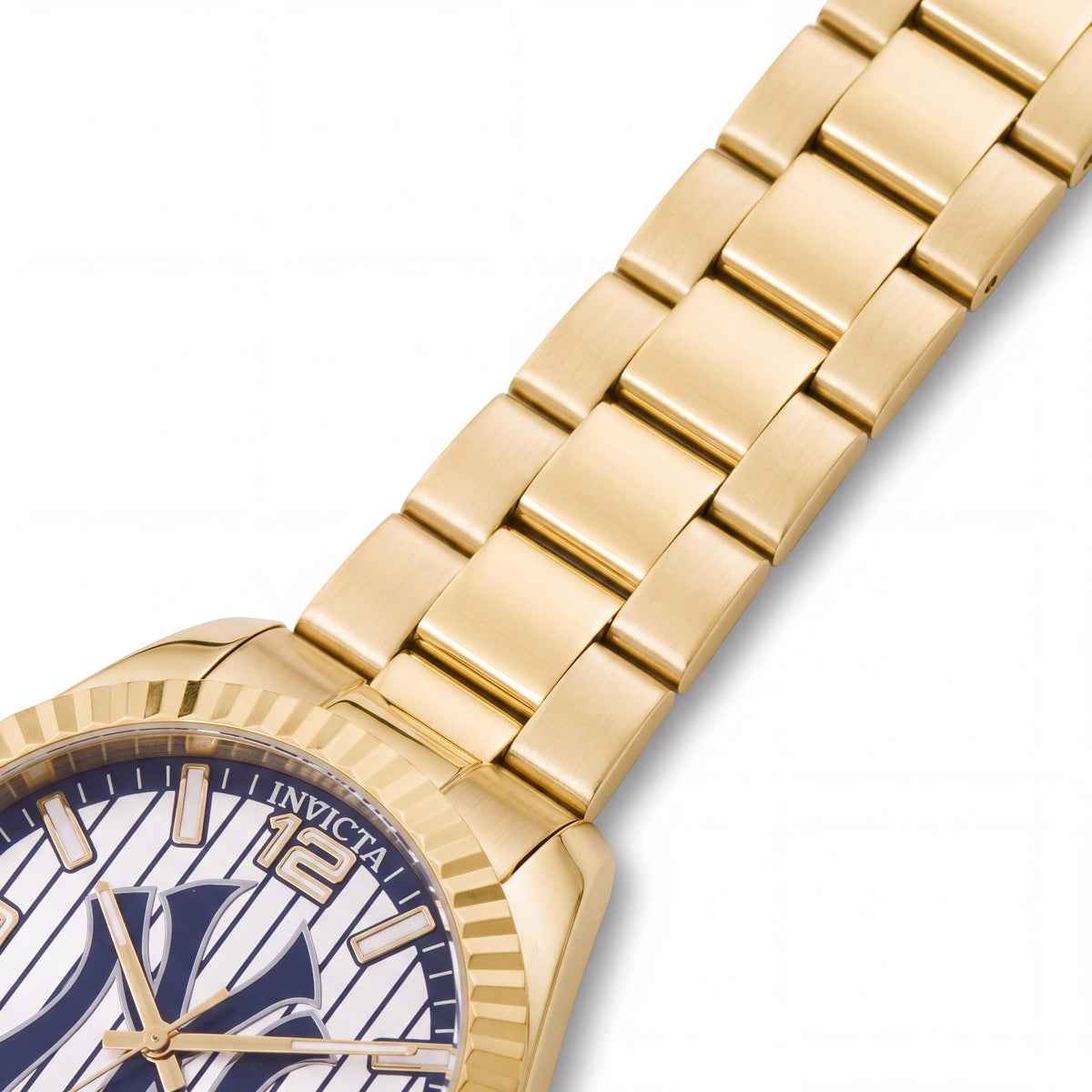 Invicta Specialty New York 49864 Reloj de cuarzo unisex con brazalete de acero inoxidable dorado y esfera plateada de 43 mm, Photo 3