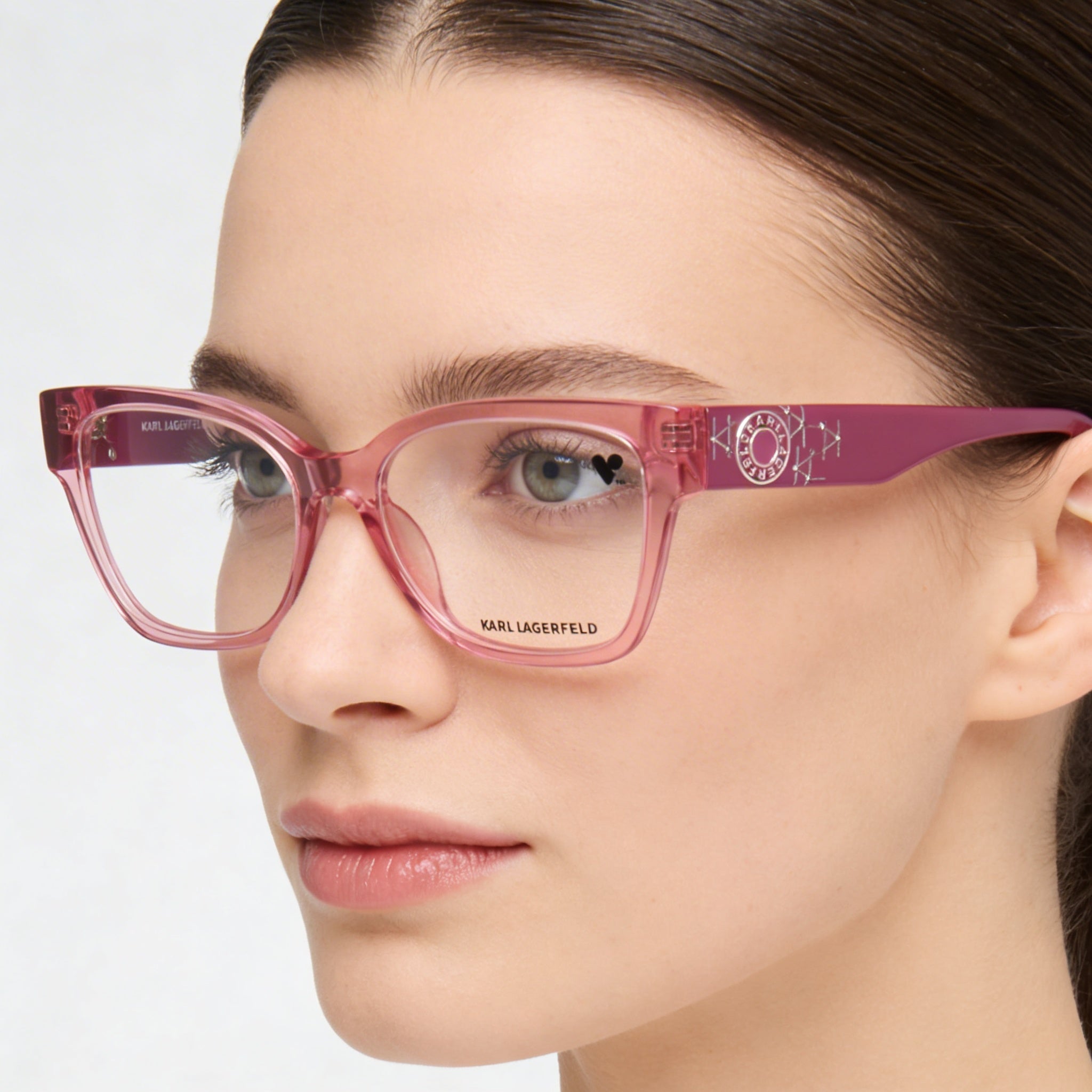 Gafas de sol Karl Lagerfeld informales de mujer con montura de acetato color fresa y lentes de policarbonato no polarizadas de 54 mm, Photo 4
