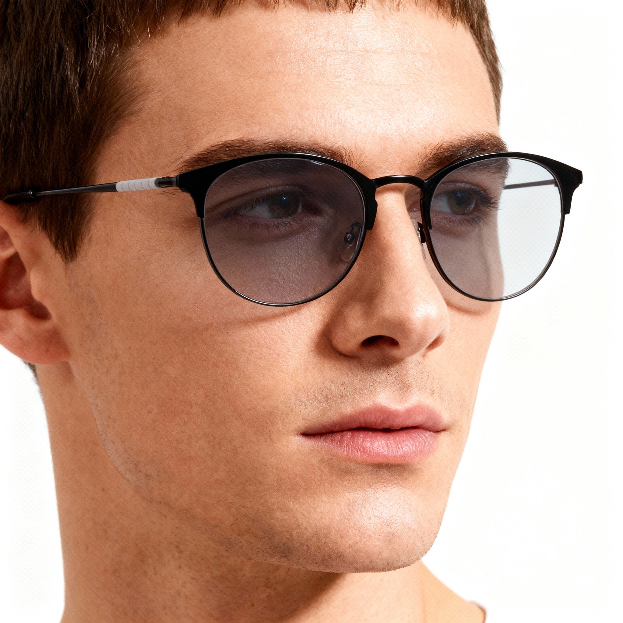 Flexon 600 Men's Full Rim Rectangle Flexible Metal Eyeglass Frames Matte Black 54-18-145mm, Photo 4