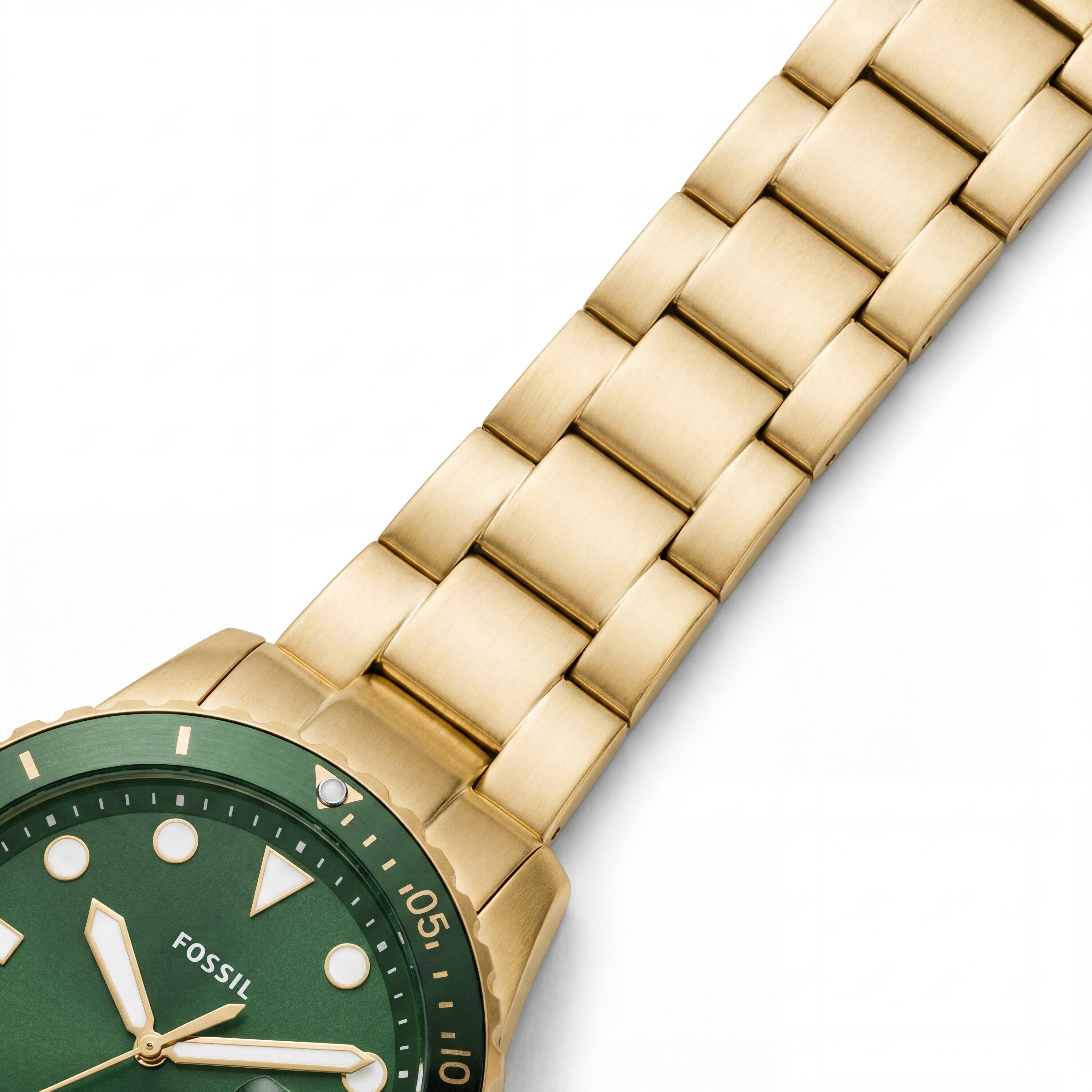 Fossil Fossil Blue Men's Gold Green Stainless Steel Quartz Watch, 42mm Case, 100m Water Resistant, Scratch-Resistant, Photo 3