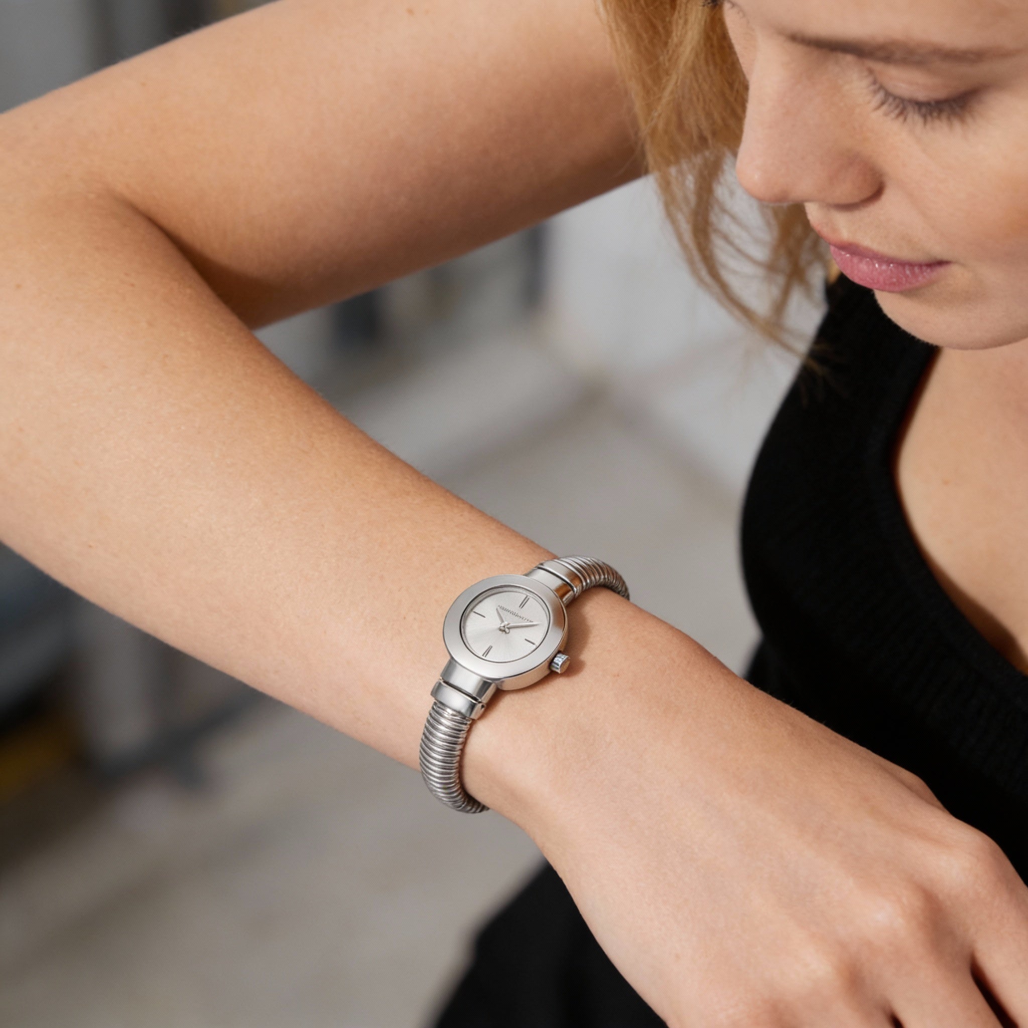 Michael Kors Gramercy Women's Classic Silver-Tone Stainless Steel 21mm Quartz Water Resistant Watch