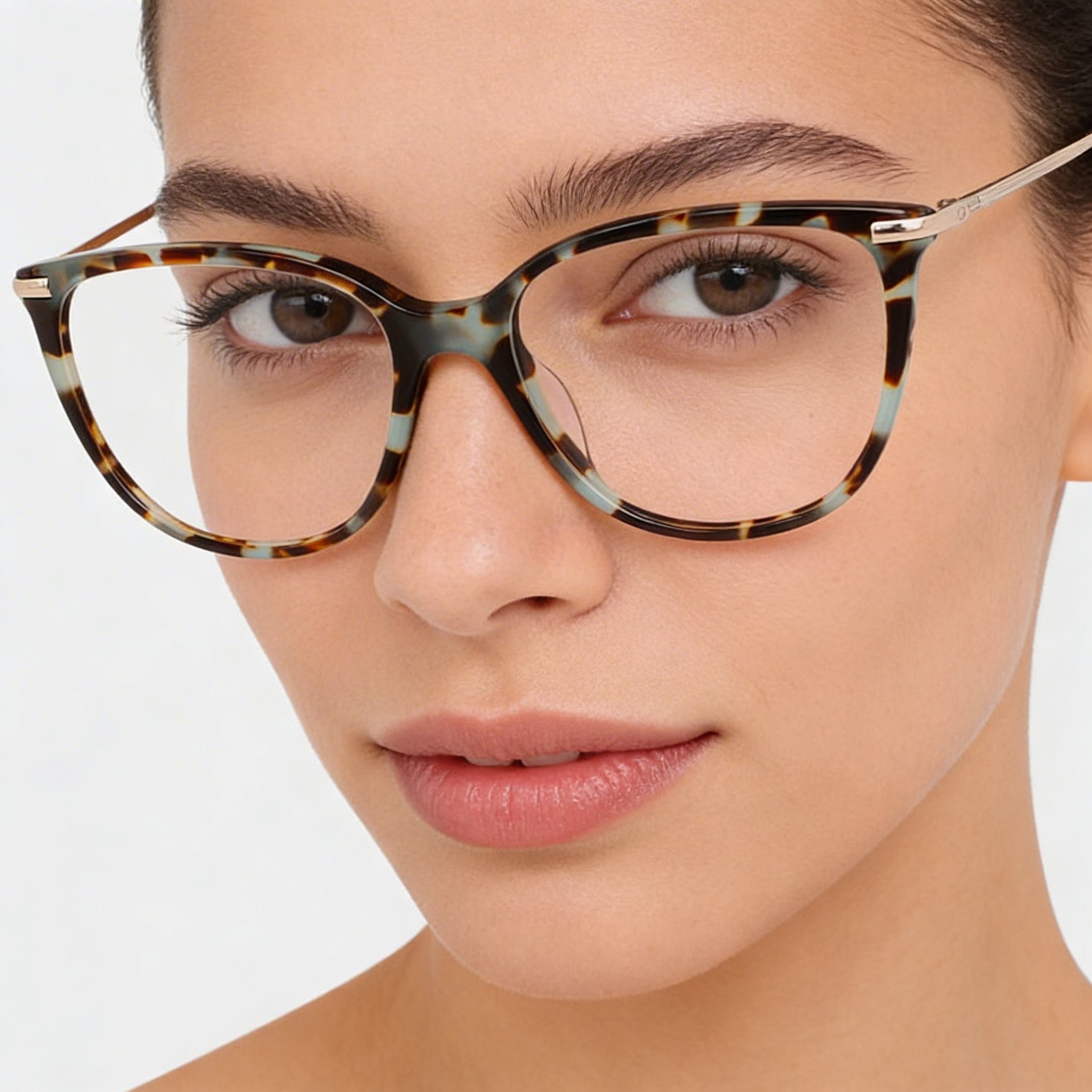 Calvin Klein Modern Women's Polarized Aqua Tortoise Acetate Frame Polycarbonate Lens Sunglasses 54mm, Photo 4