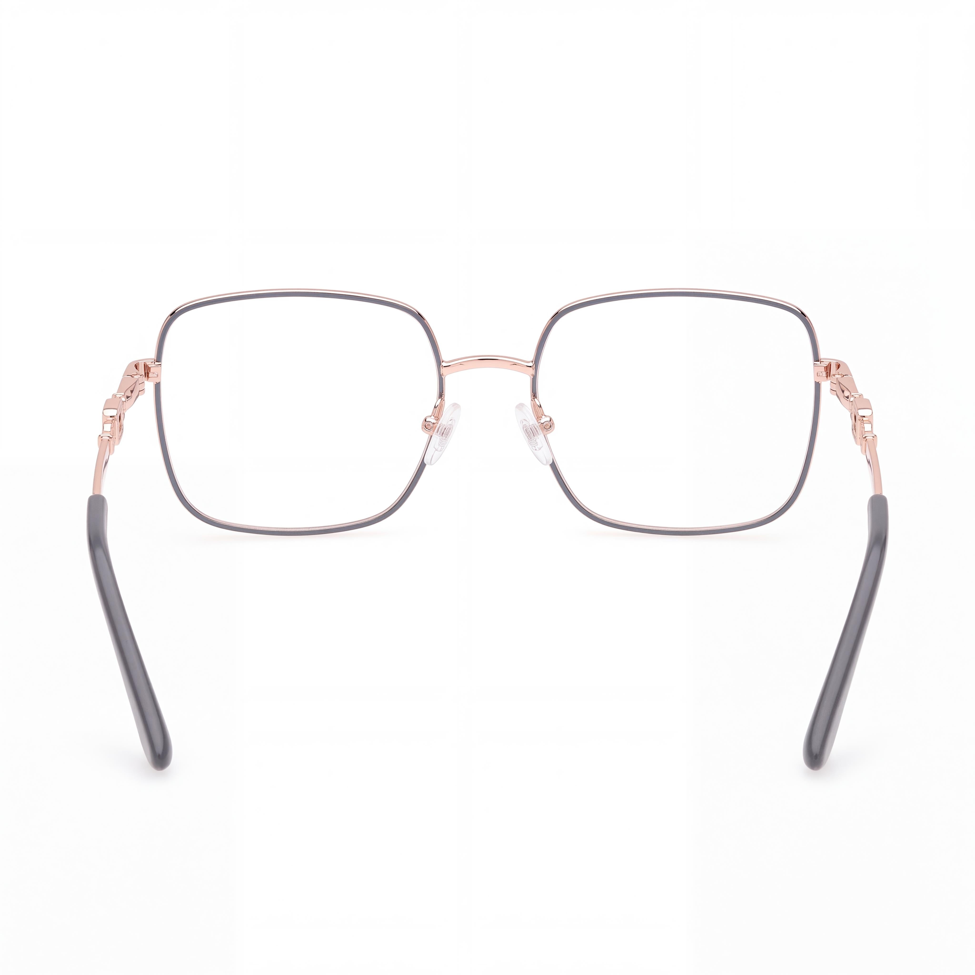 Gafas de mujer GUESS GU2953 con montura de metal gris brillante y lentes de policarbonato transparente, ancho de lente 140 mm, Photo 3