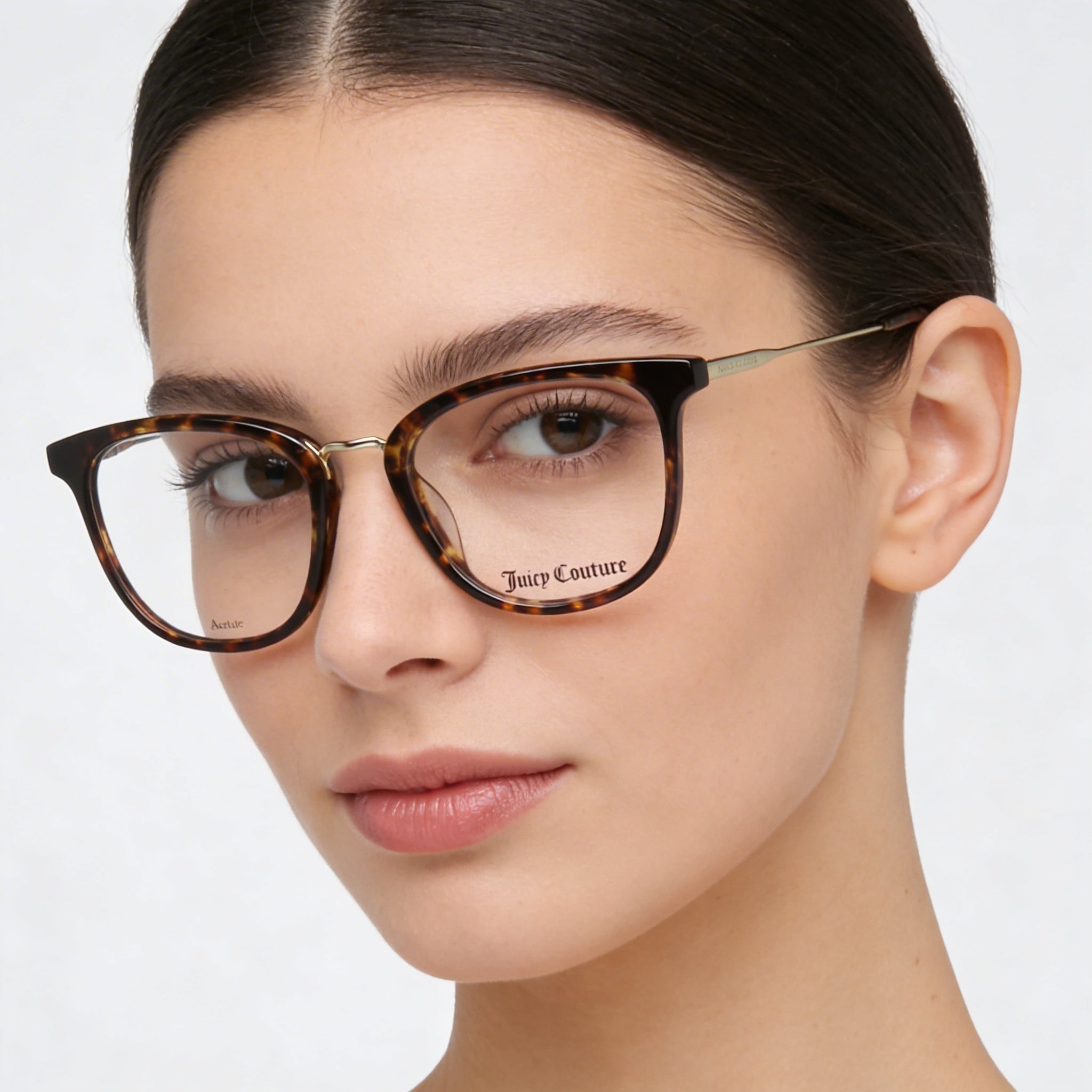 Gafas de sol Juicy Couture modernas para mujer, montura de acetato Havanna con lentes de policarbonato no polarizadas de 49 mm, Photo 5