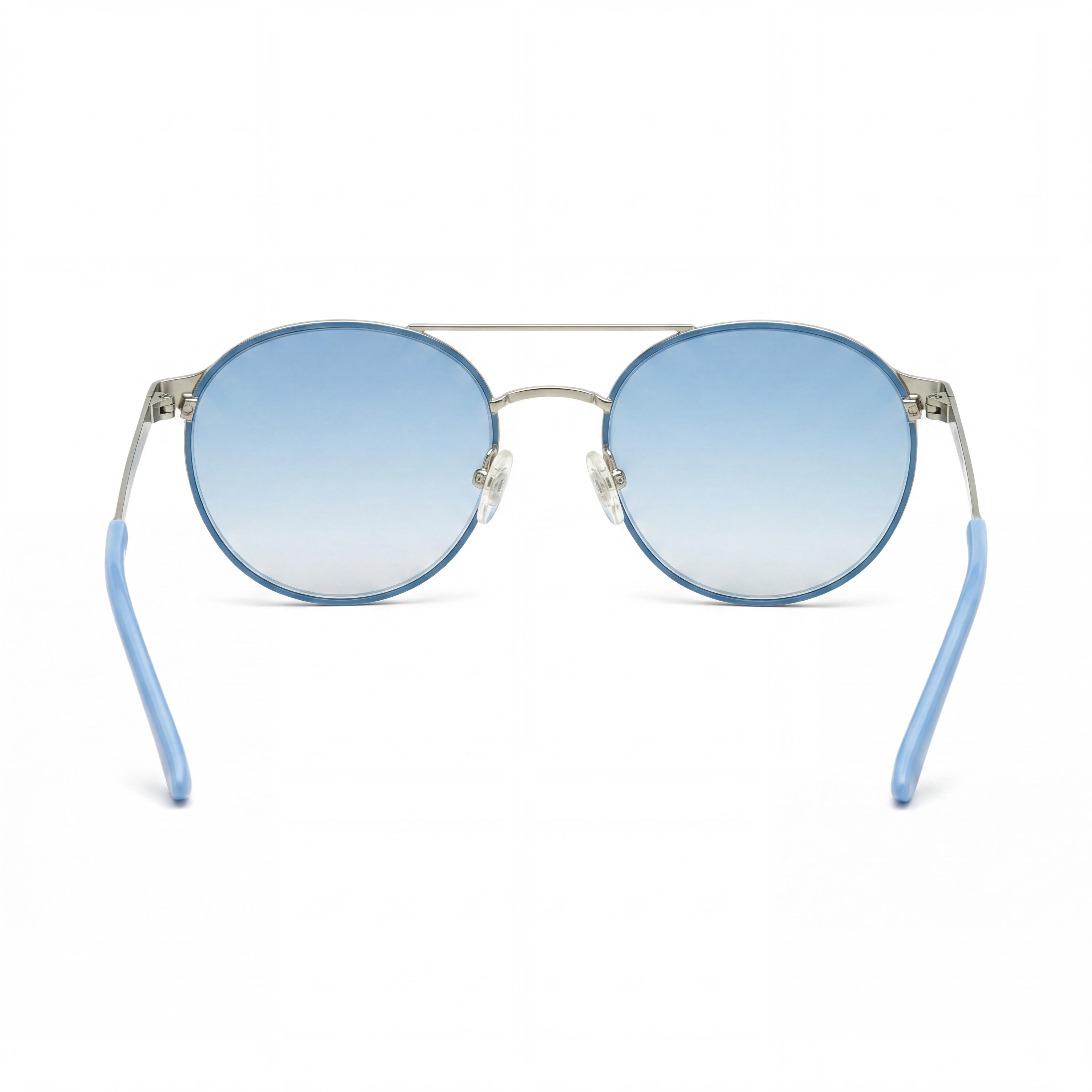 Guess Gu3023 Women's Anti-Reflective Rounded Metal Light Blue & Blue Mirror Frame Sunglasses with Blue Mirror Lenses 52mm, Photo 3
