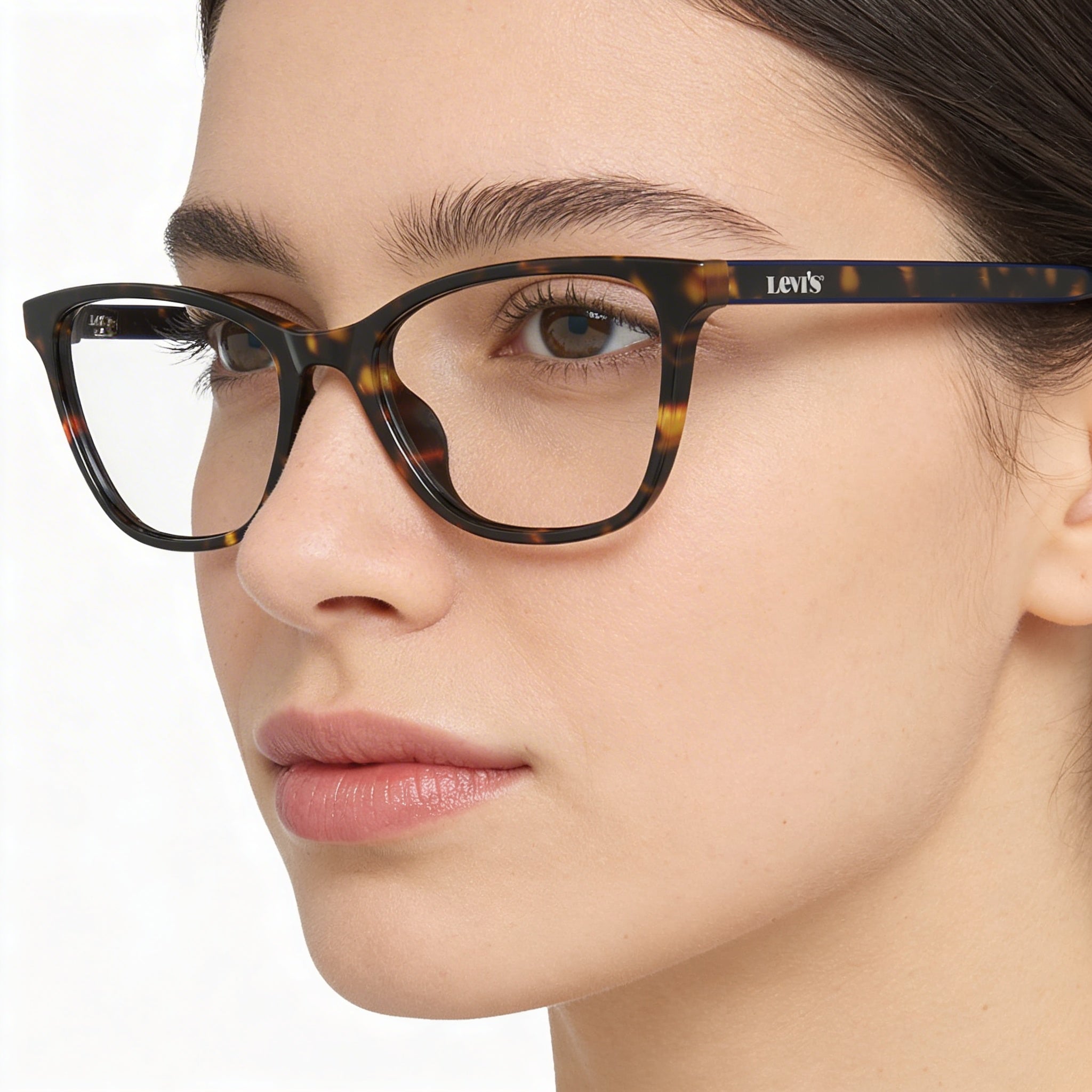 Gafas de sol Levi's LV 1022 para mujer, montura completa, estilo ojo de gato, color habana oscuro, de polimetilmetacrilato, talla 52-19-145, Photo 4