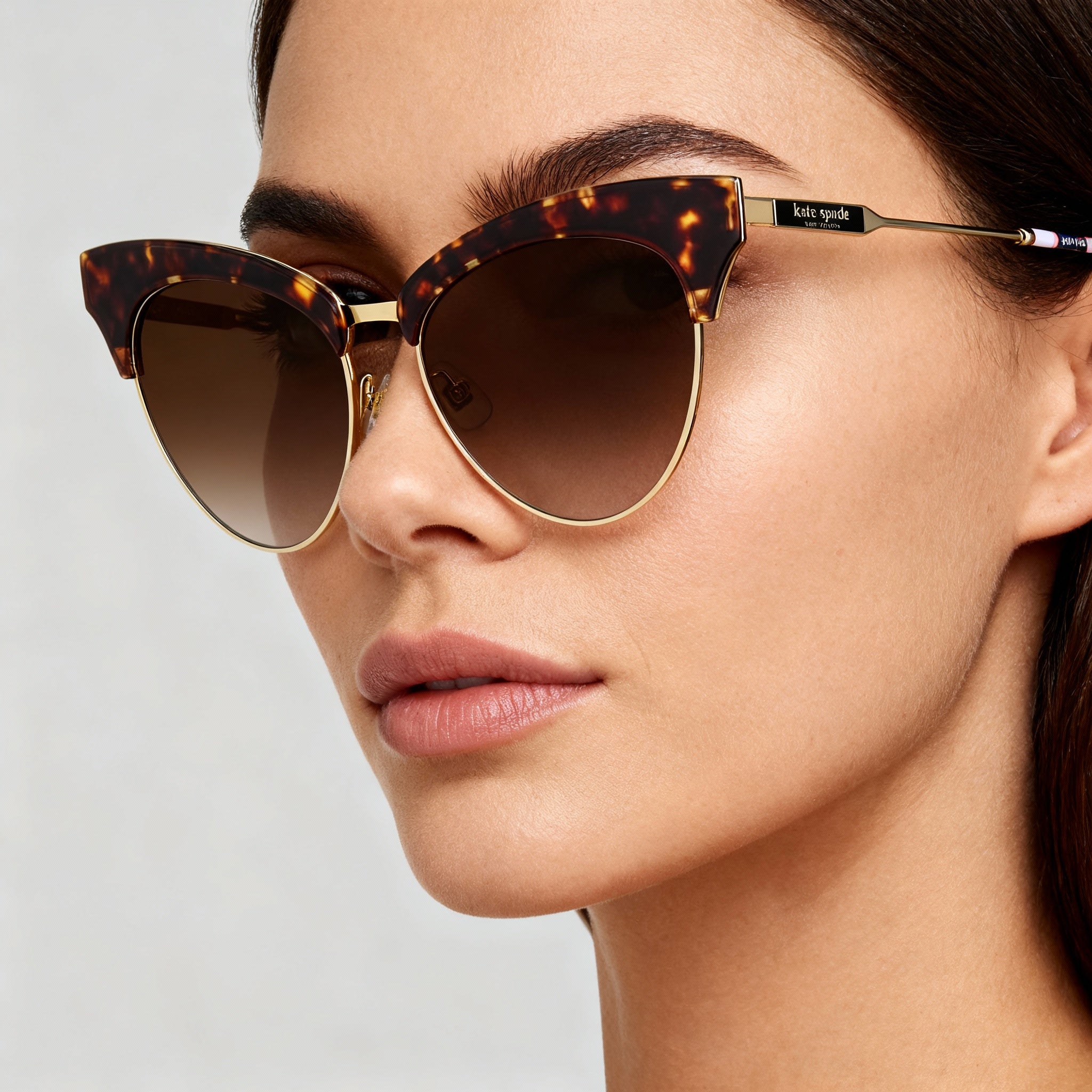kate spade new york Alvi/G/S Women's Stainless Steel Sunglasses, Havana/Brown Shaded Non-Polarized, 54/16/140mm, Photo 3