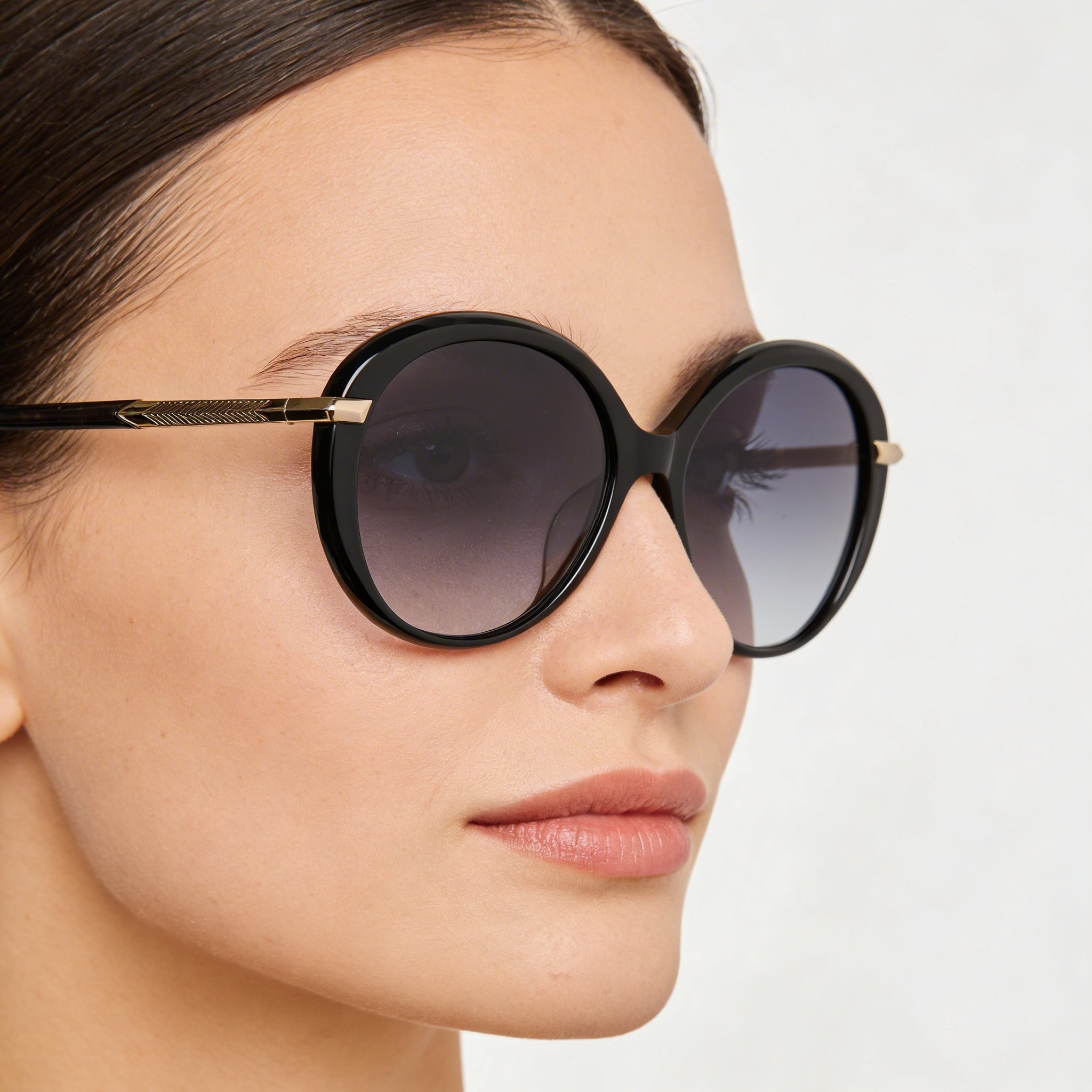 Rag & Bone Modern Heritage Women’s Black Grey Acetate Frame Dark Grey Shaded Polycarbonate Non-Polarized 56mm Sunglasses, Photo 5