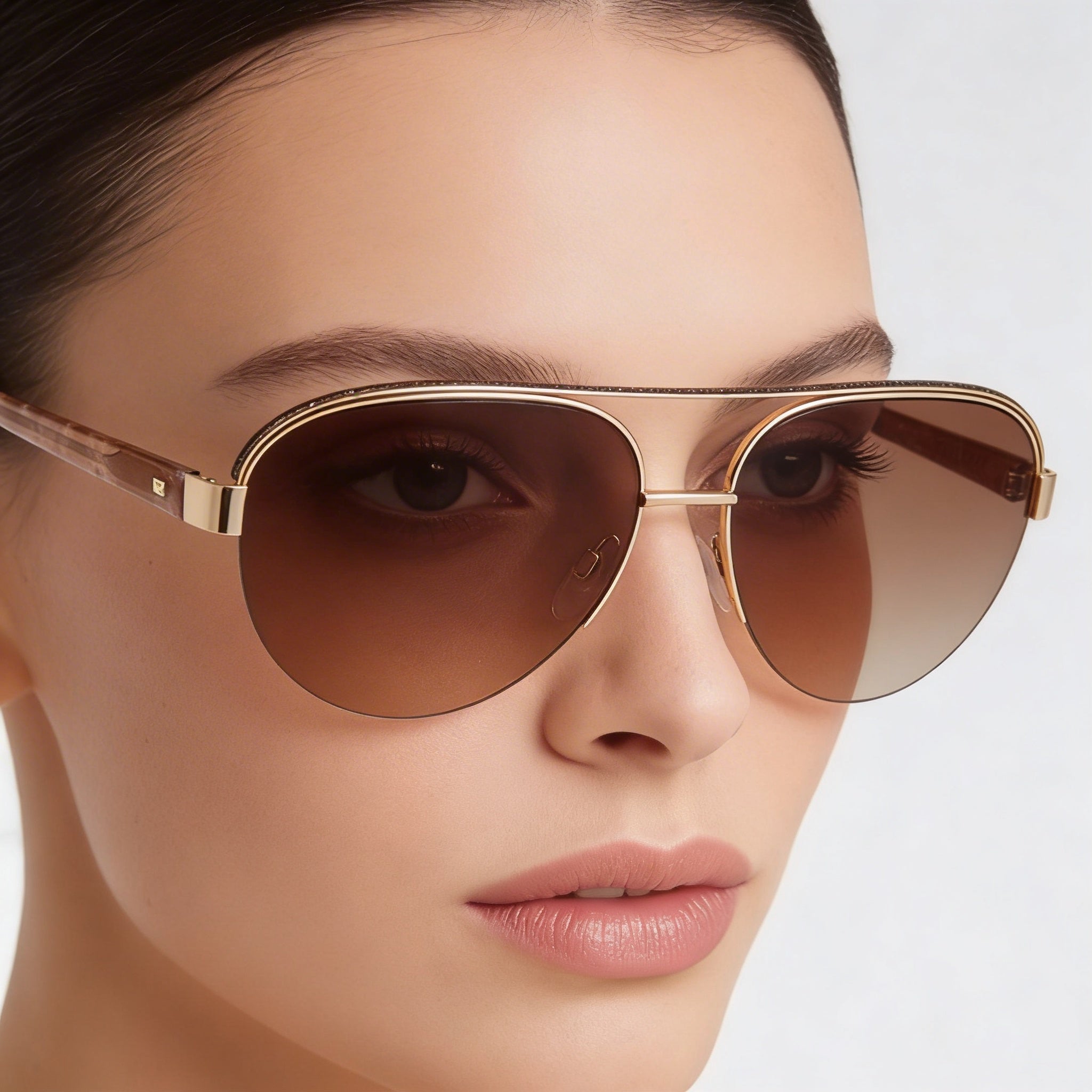 bebe Bb7252 Women's Gold Acetate Eyewear Frame | UV Protected Non-Polarized Lenses 57mm, Photo 4
