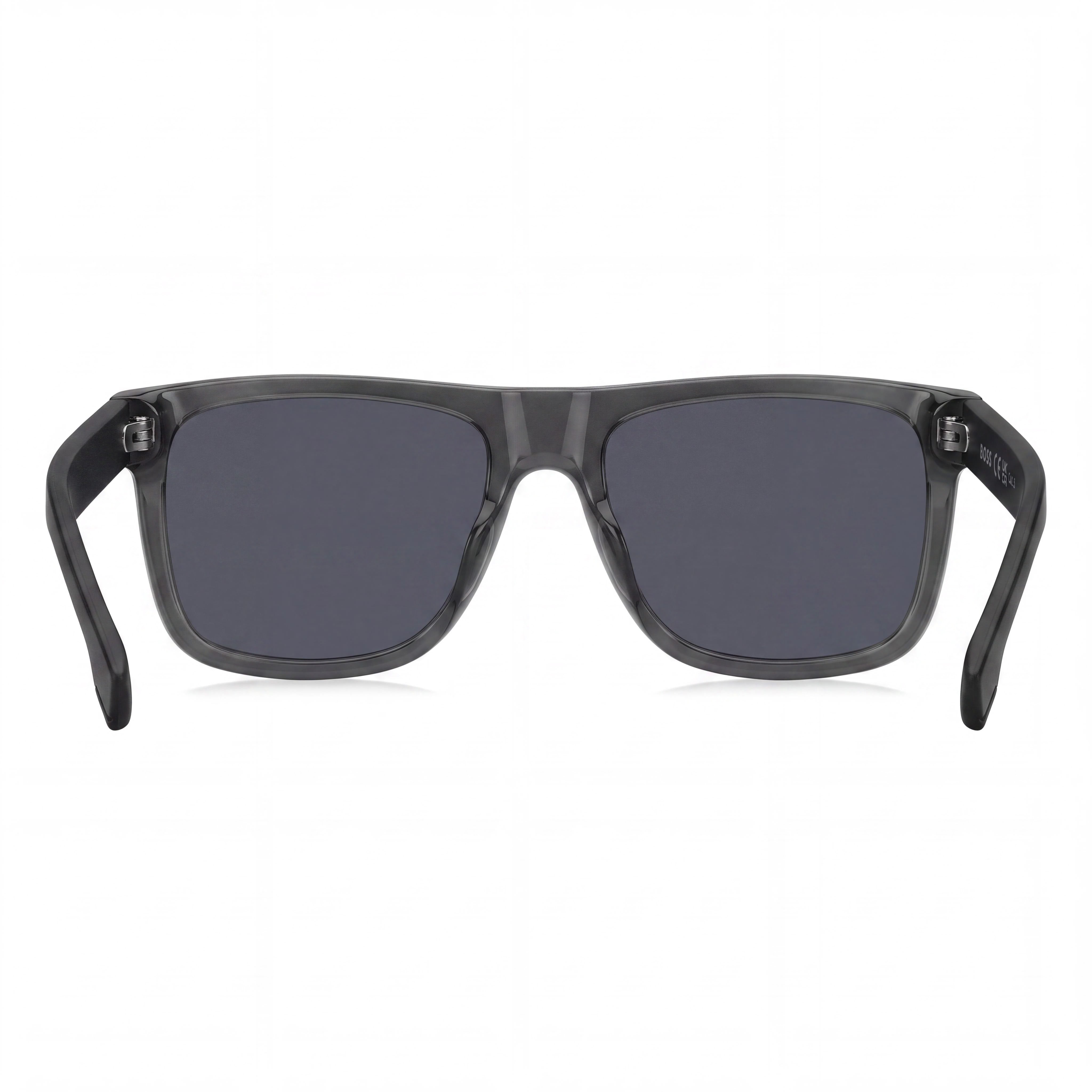 Hugo Boss Modern Men’s Black/Gray Eco Cellulose Injected Frame Sunglasses with Grey Black Non-Polarized UV Lenses, 55mm, Photo 4