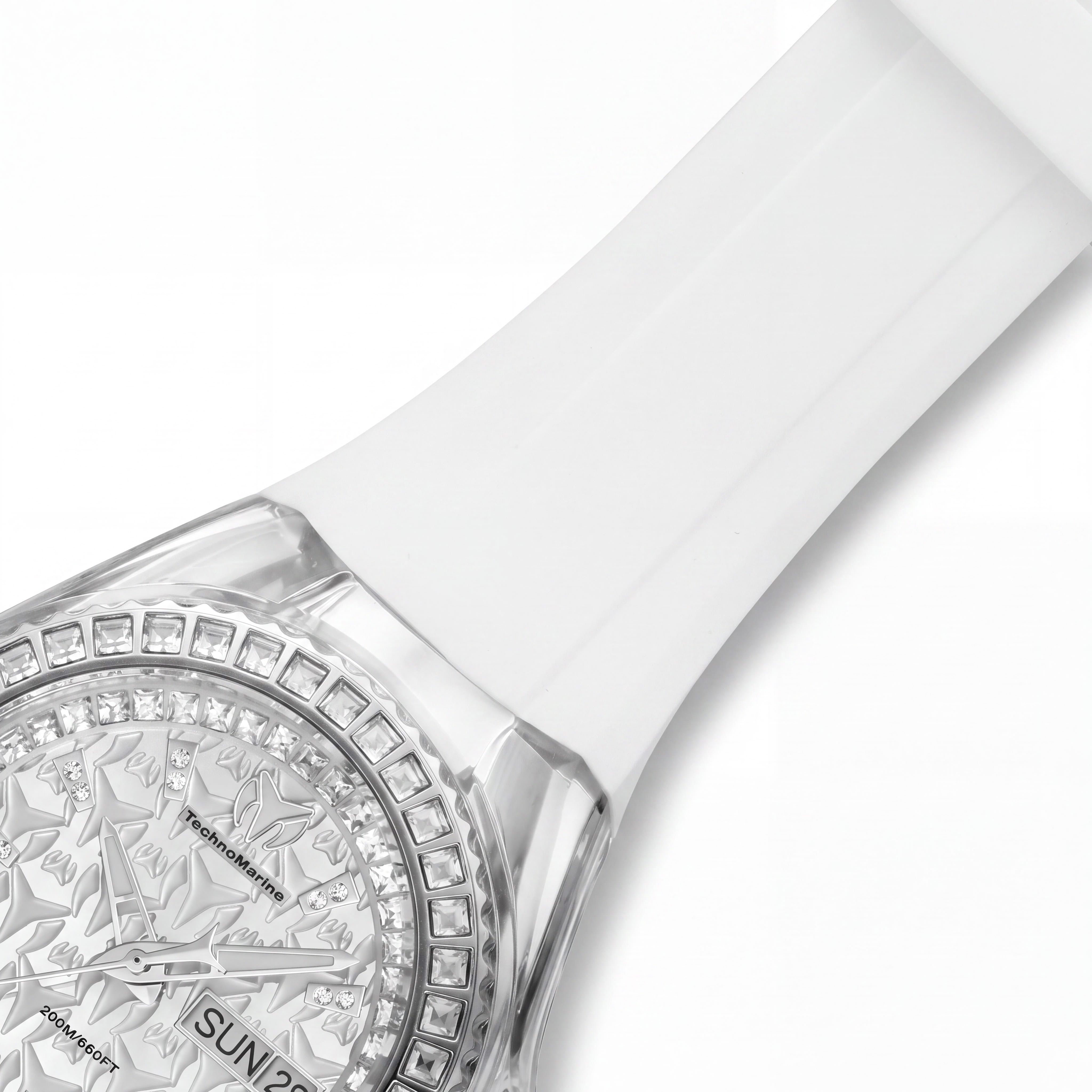 Reloj Technomarine Cruise para Mujer, de Acero Inoxidable Tono Plateado, Silicona Blanca, 40 mm, Resistente al Agua 200 m, Photo 3