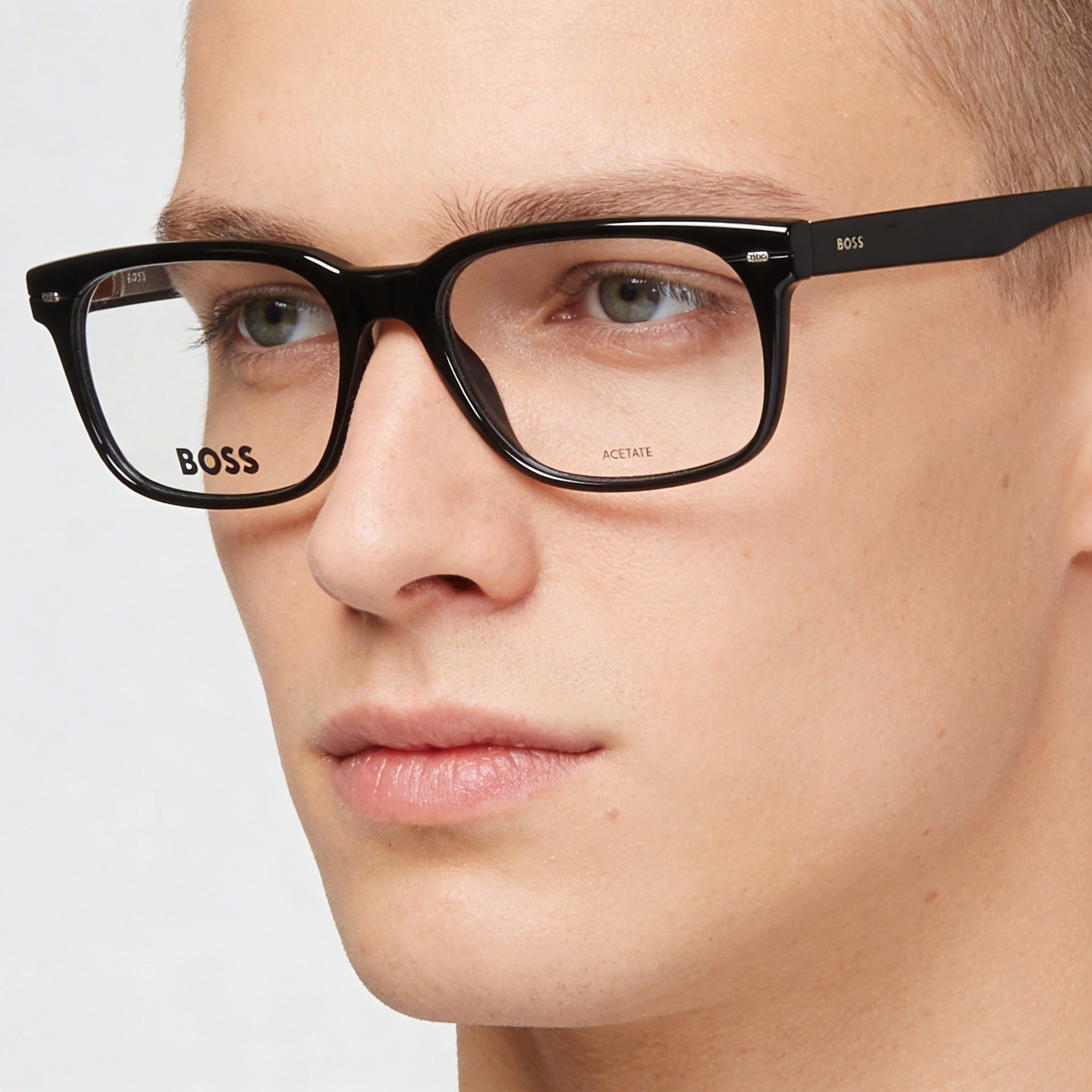 Hugo Boss 1383 Black Square Eyeglasses Unisex, Acetate 53mm, Photo 4